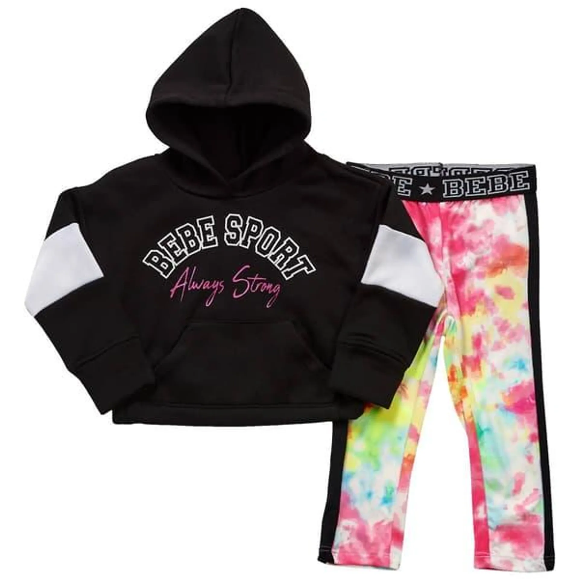 Toddler Girl Bebe Sport Hoodie & Tie Dye Leggings Set