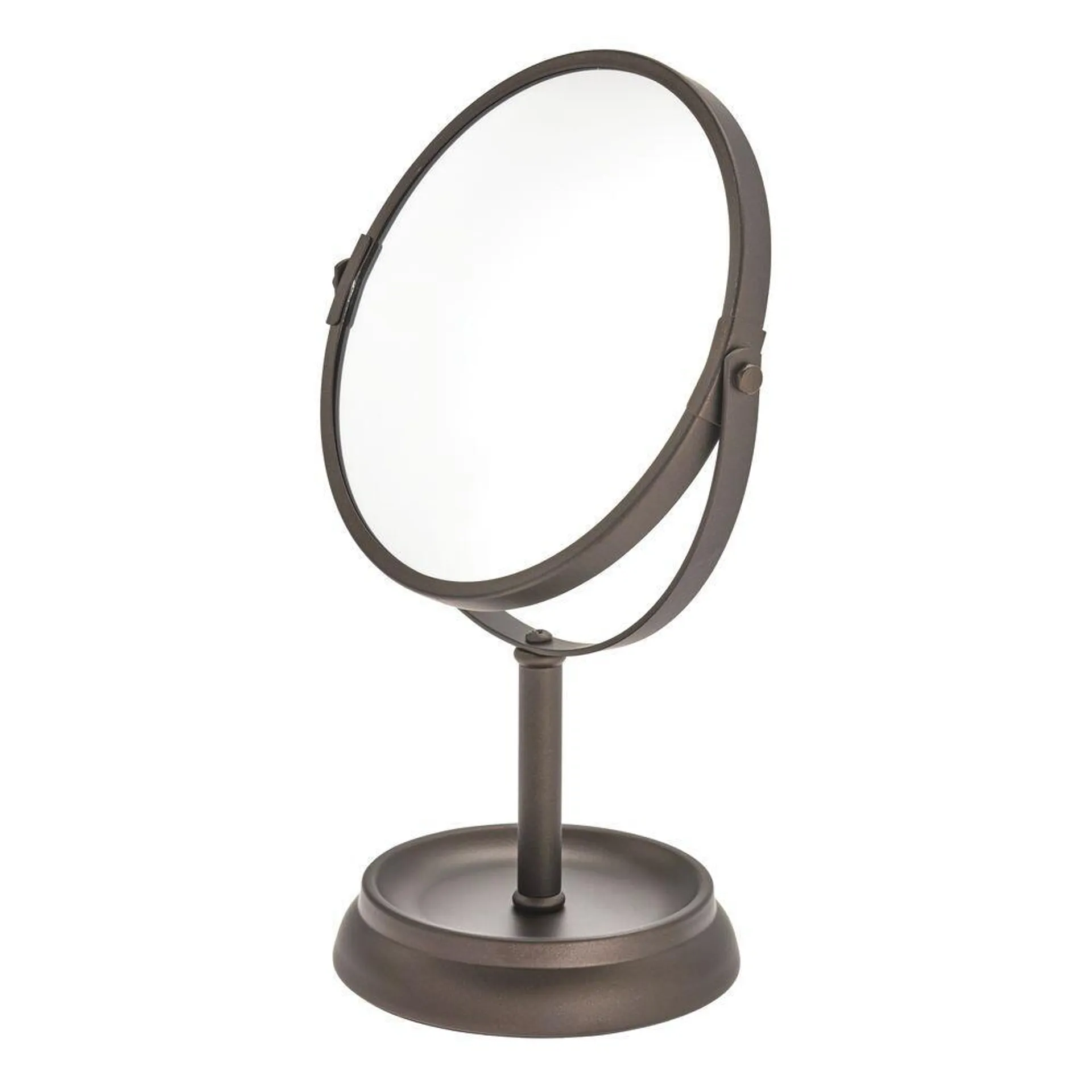 iDesign® 6-1/2" Bronze Swivel Freestanding Magnifying Makeup Mirror (3X Magnification)