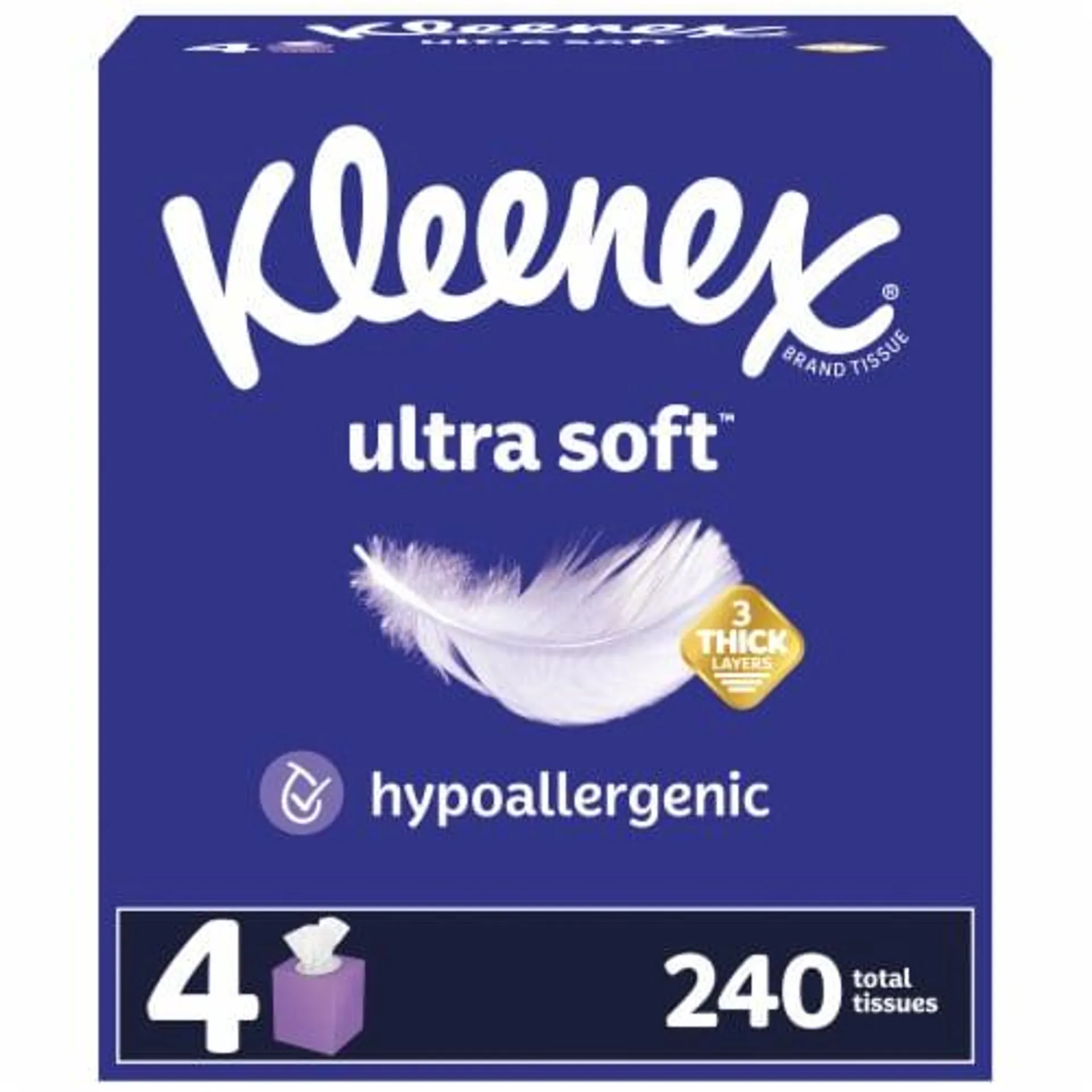 Kleenex Ultra Soft Facial Tissues Cube Box