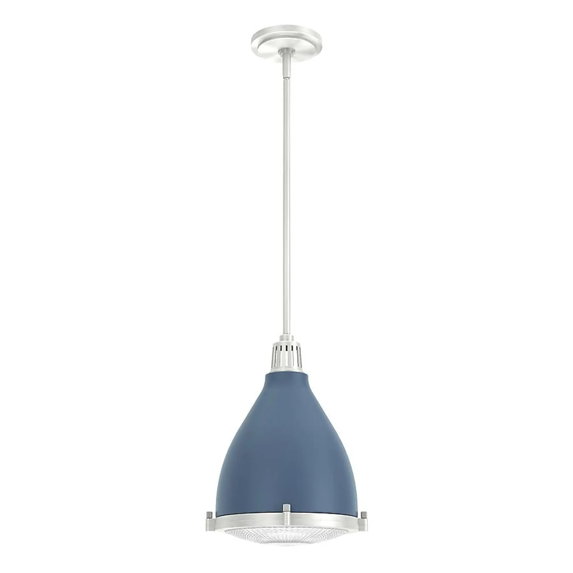 Hunter Bluff View Indigo Blue Transitional Clear Glass Dome LED Medium Hanging Kitchen Island Light