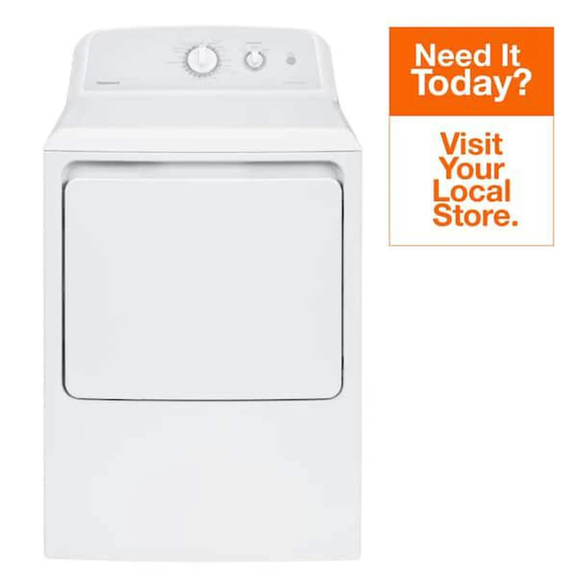 6.2 cu. ft. White Electric Vented Dryer with Auto Dry