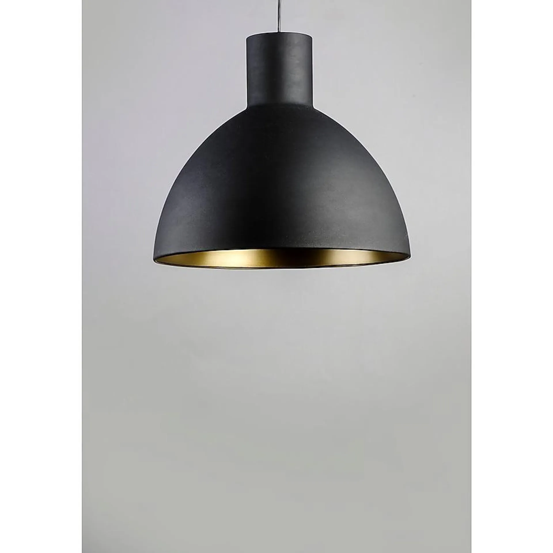 Maxim Lighting Cora Black/Gold Industrial Dome Medium Hanging Pendant Light