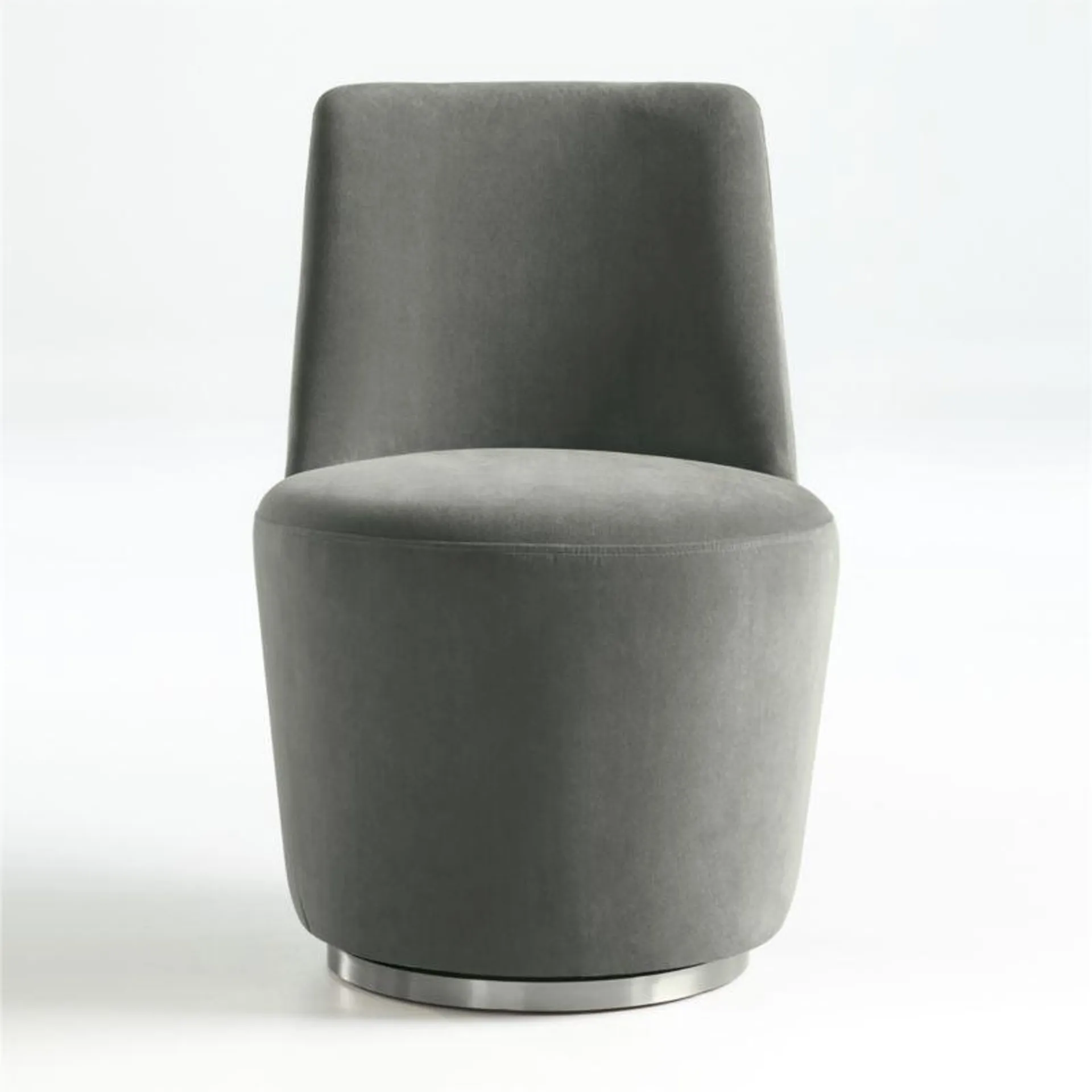 Ofelia Slate Grey Velvet Swivel Dining Chair