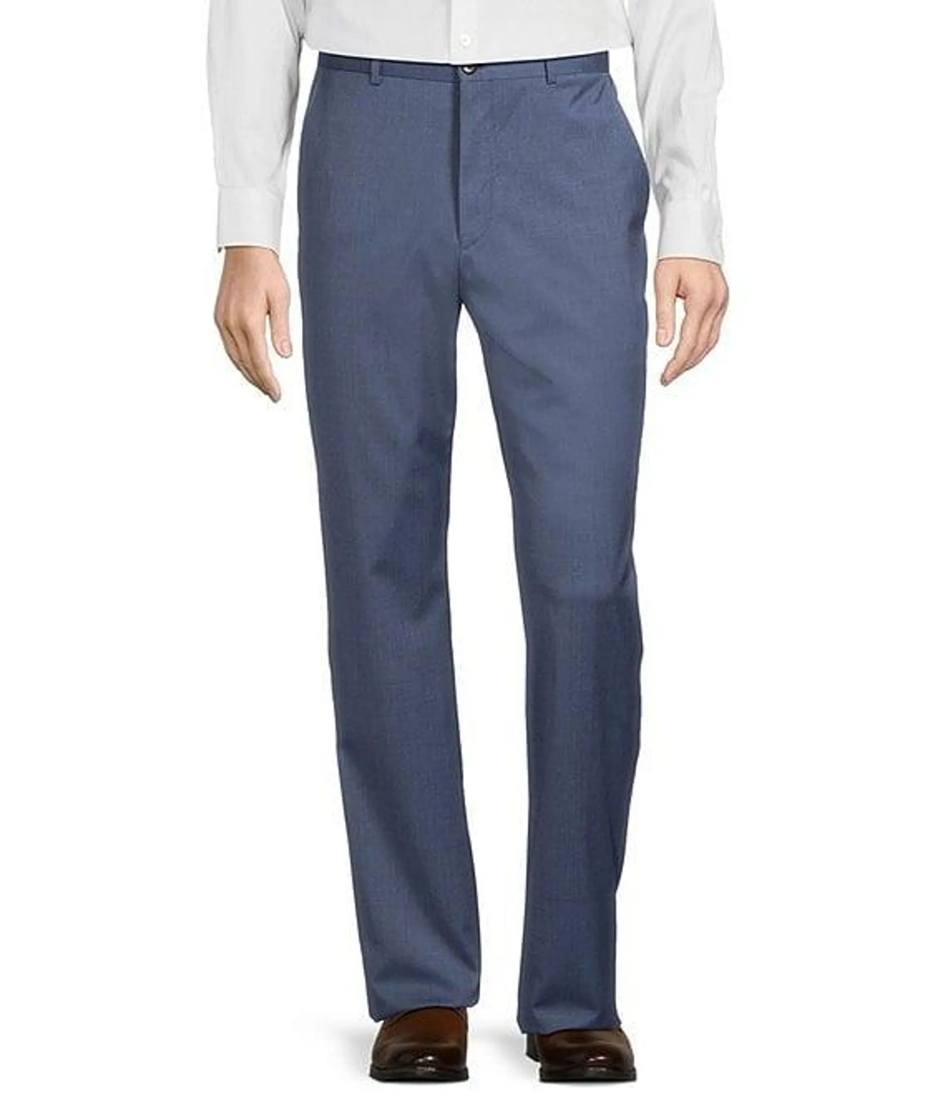 Modern Fit Flat Front Solid Dress Pants