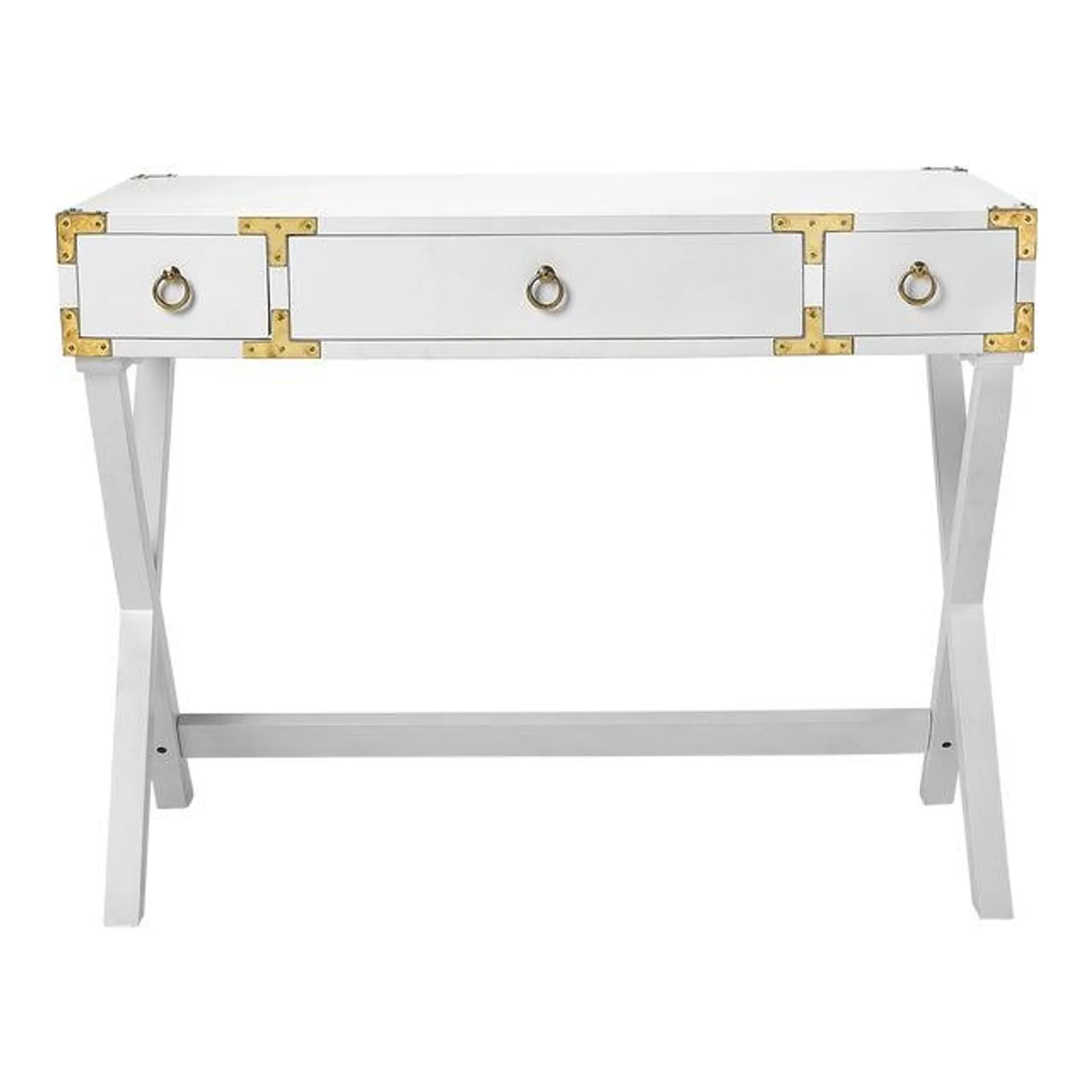 Forster Campaign Writing Desk, White