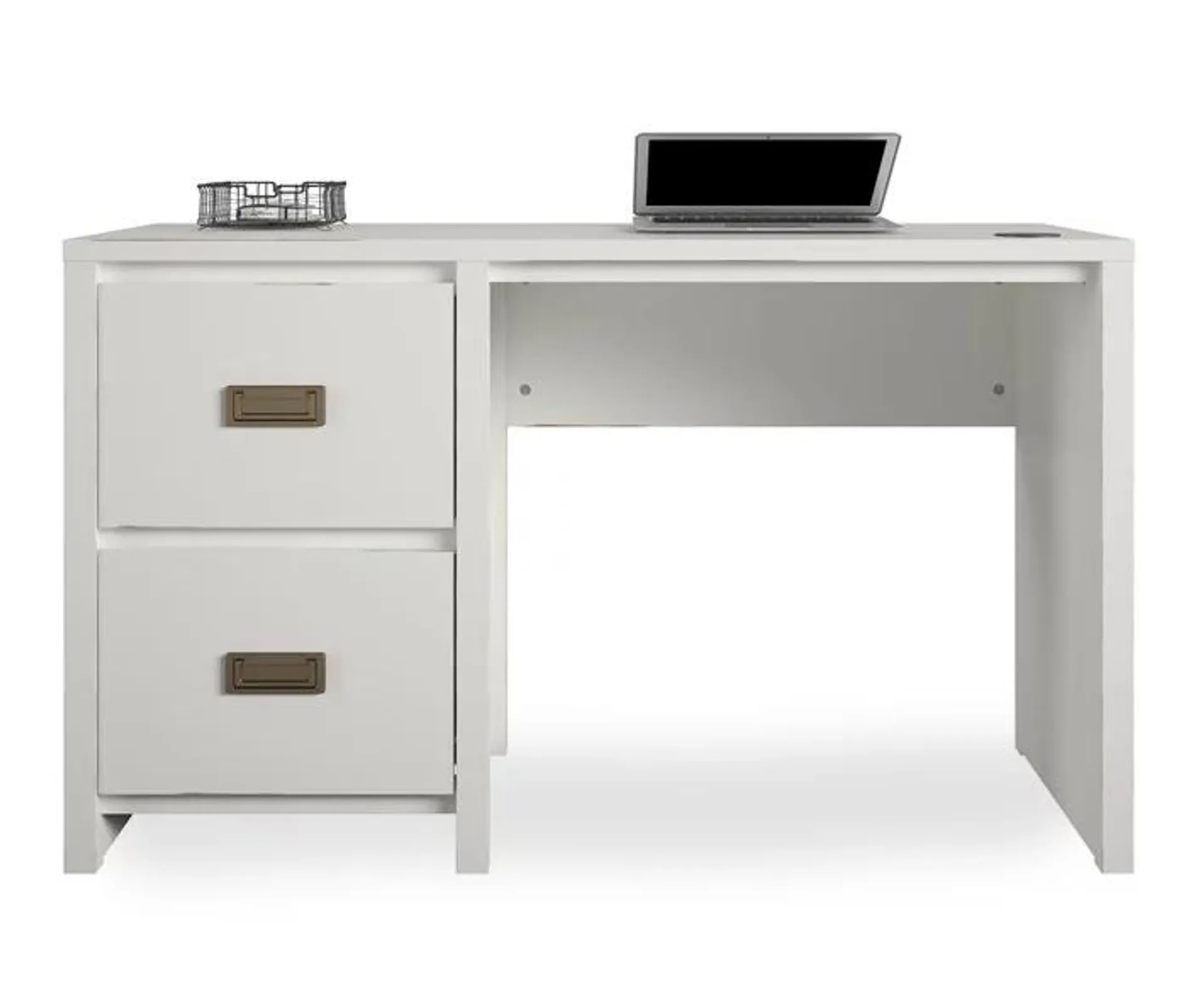 Monarch Hill White 2-Drawer Pedestal Desk