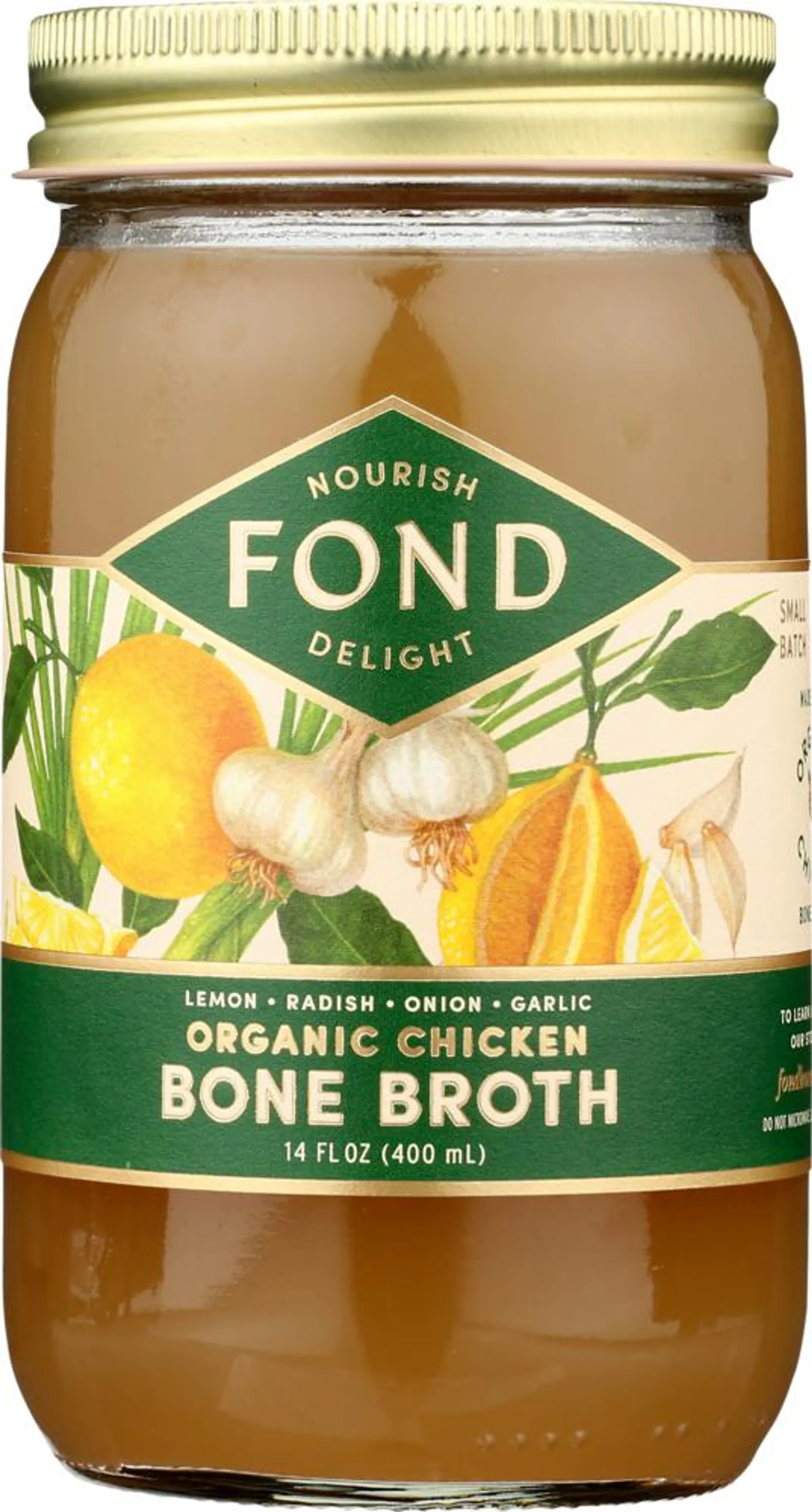 FOND Bone Broth Spring Clean Chicken Lemon Organic 14 oz