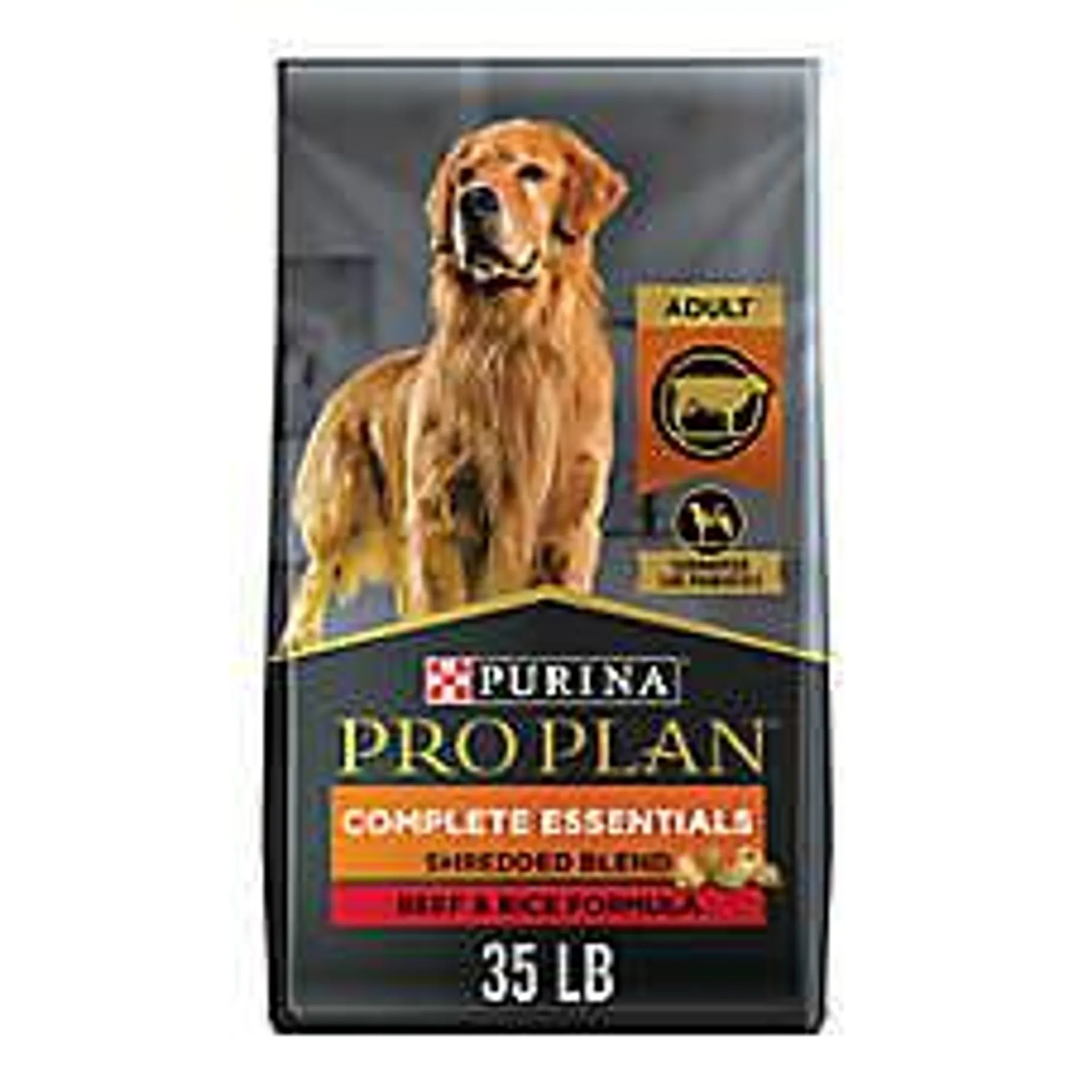 Purina Pro Plan Complete Essentials Adult Dry Dog Food - High Protein, Probiotics, Beef & Rice