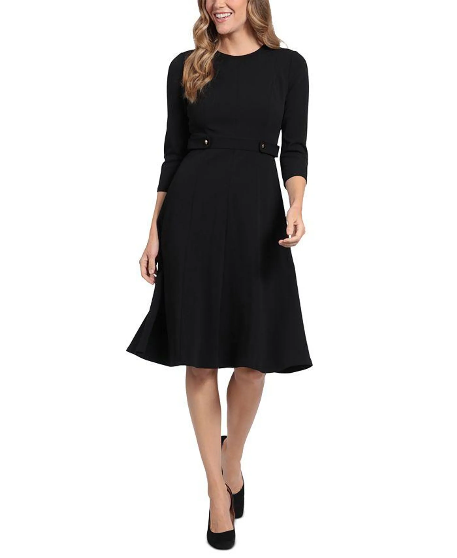 Women's Tab-Waist Fit & Flare Dress