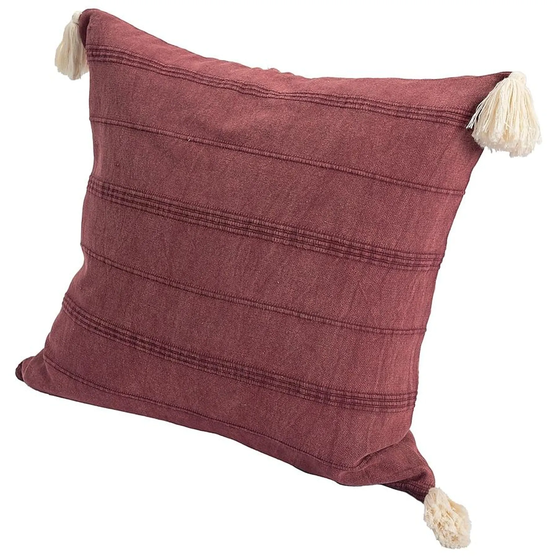 LR Home Silas 18-in x 18-in Burgundy Indoor Decorative Pillow