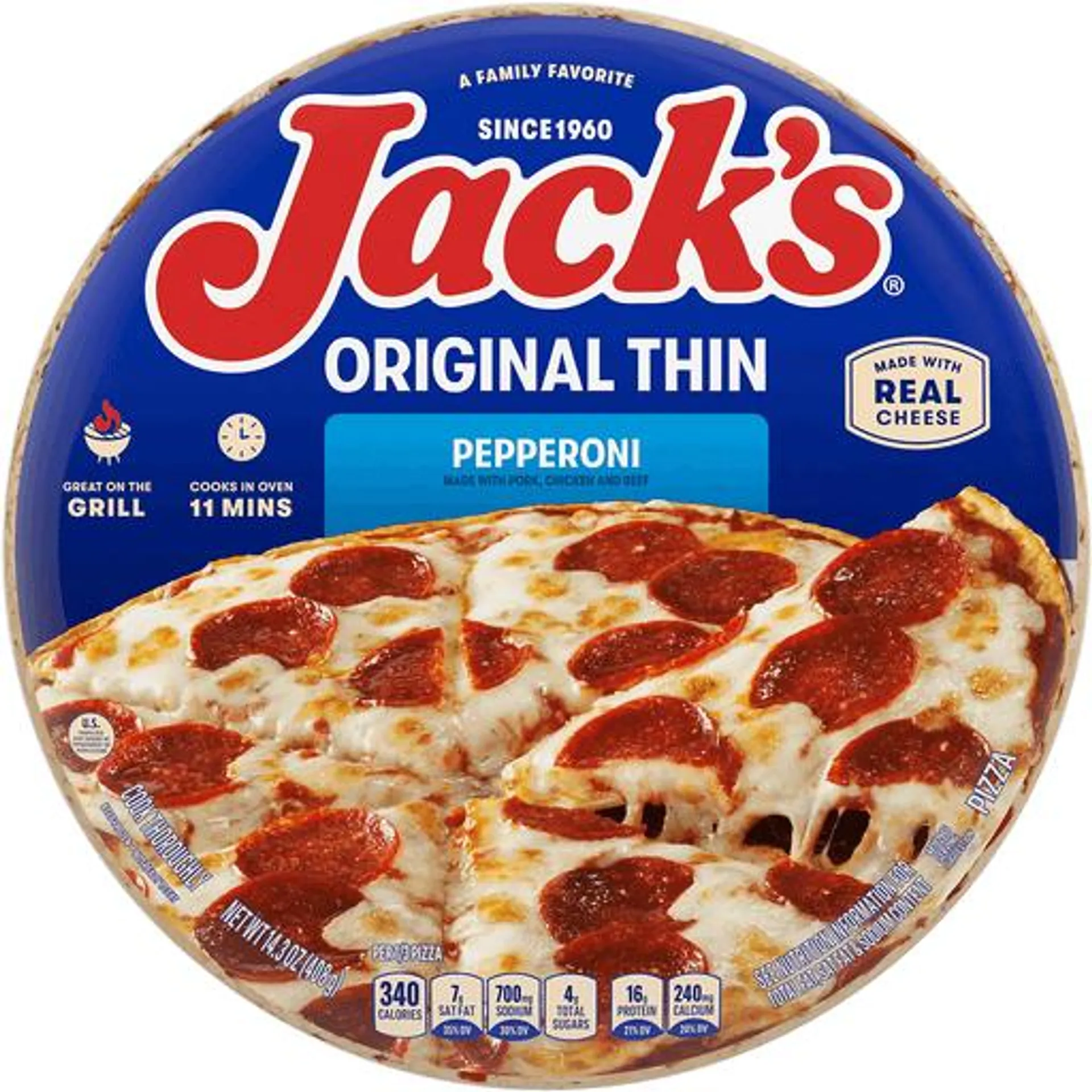 Jack&#039;s Pizza, Original Thin, Pepperoni 14.3 oz