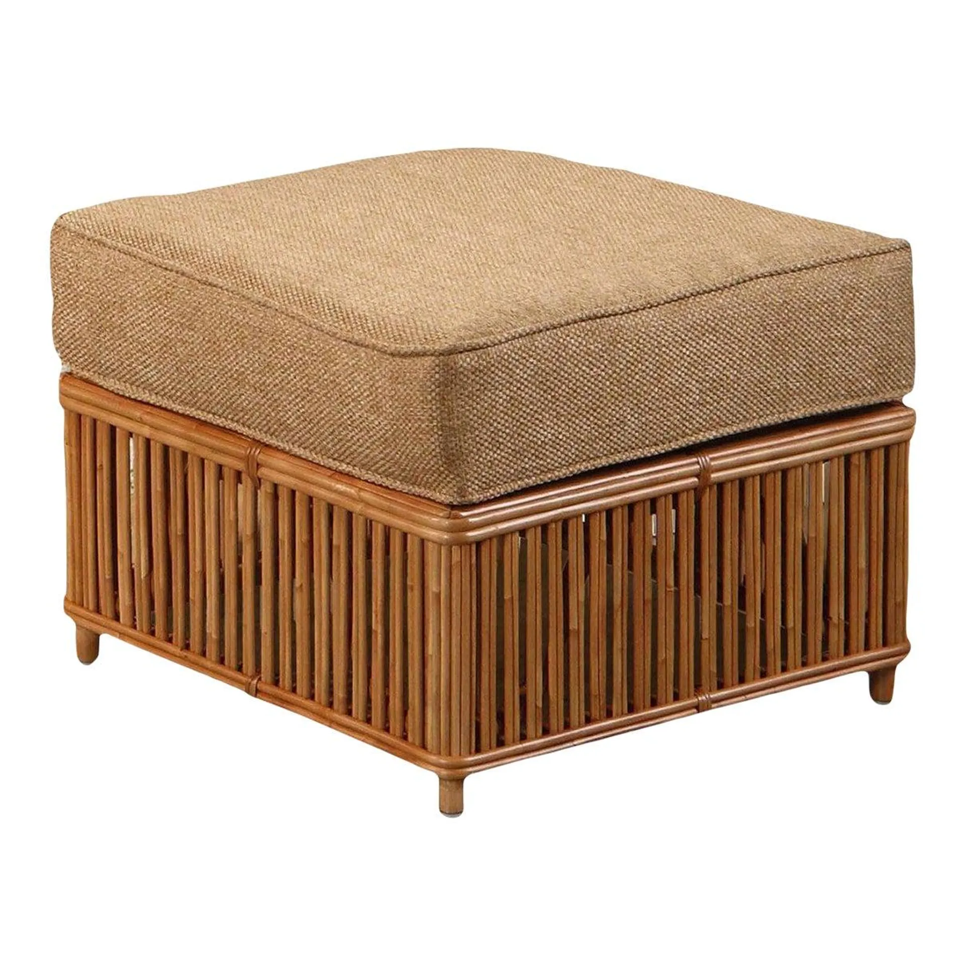 Presidents Stick Reed Rattan "Nantucket" Ottoman Footstool