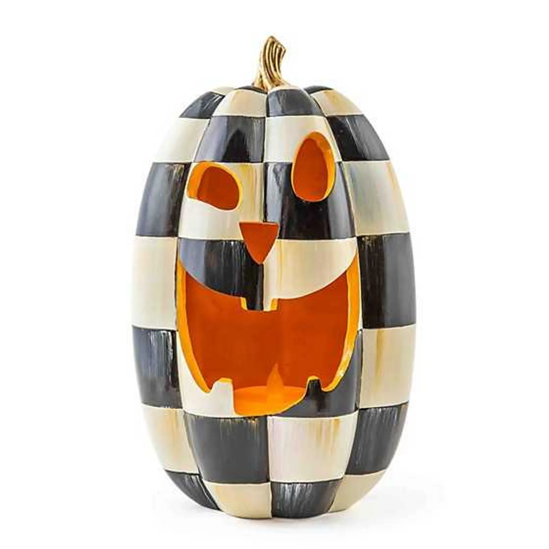 Courtly Check Tall Illuminated Jack O' Lantern