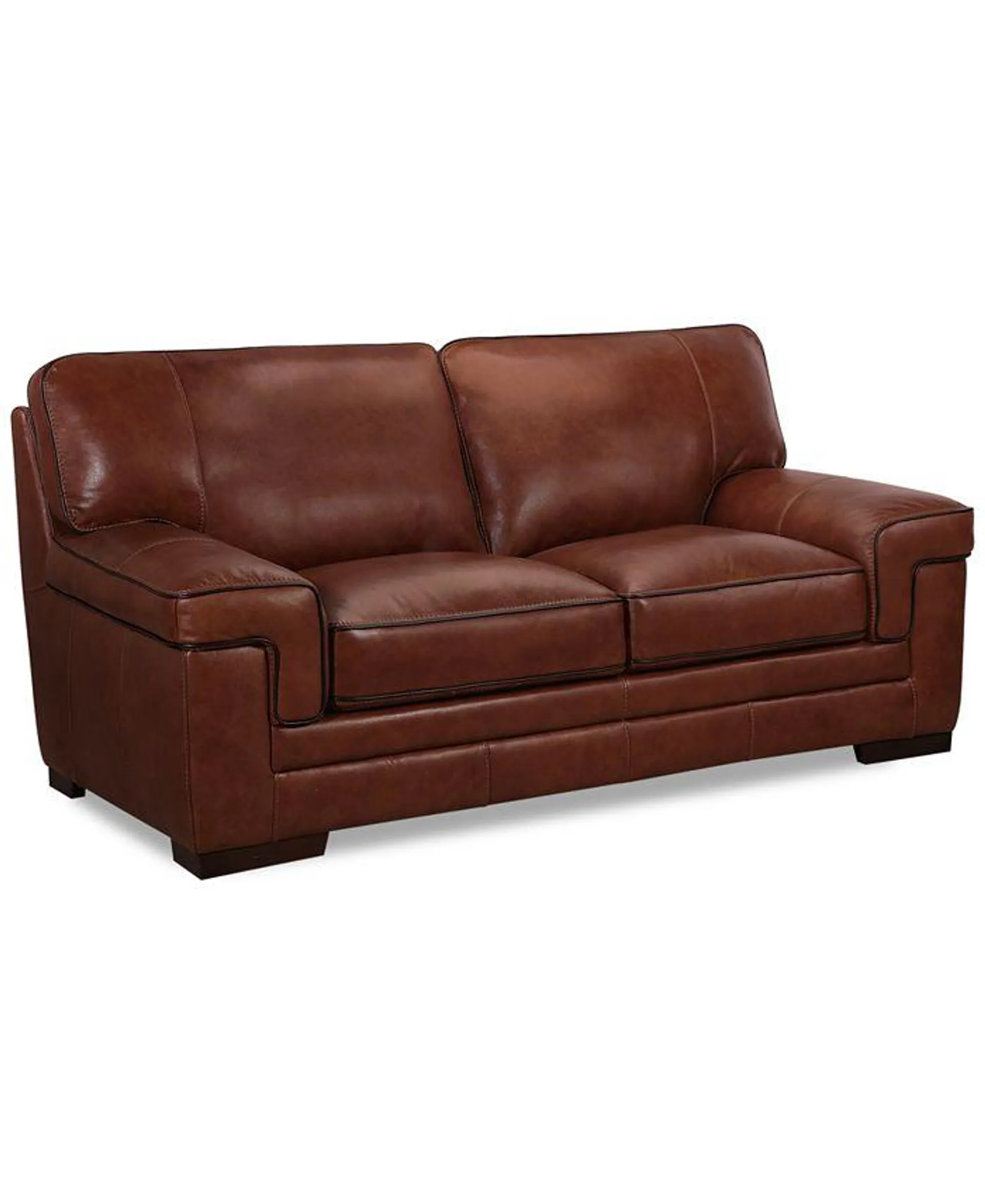 Myars 69" Leather Loveseat, Created for Macy's