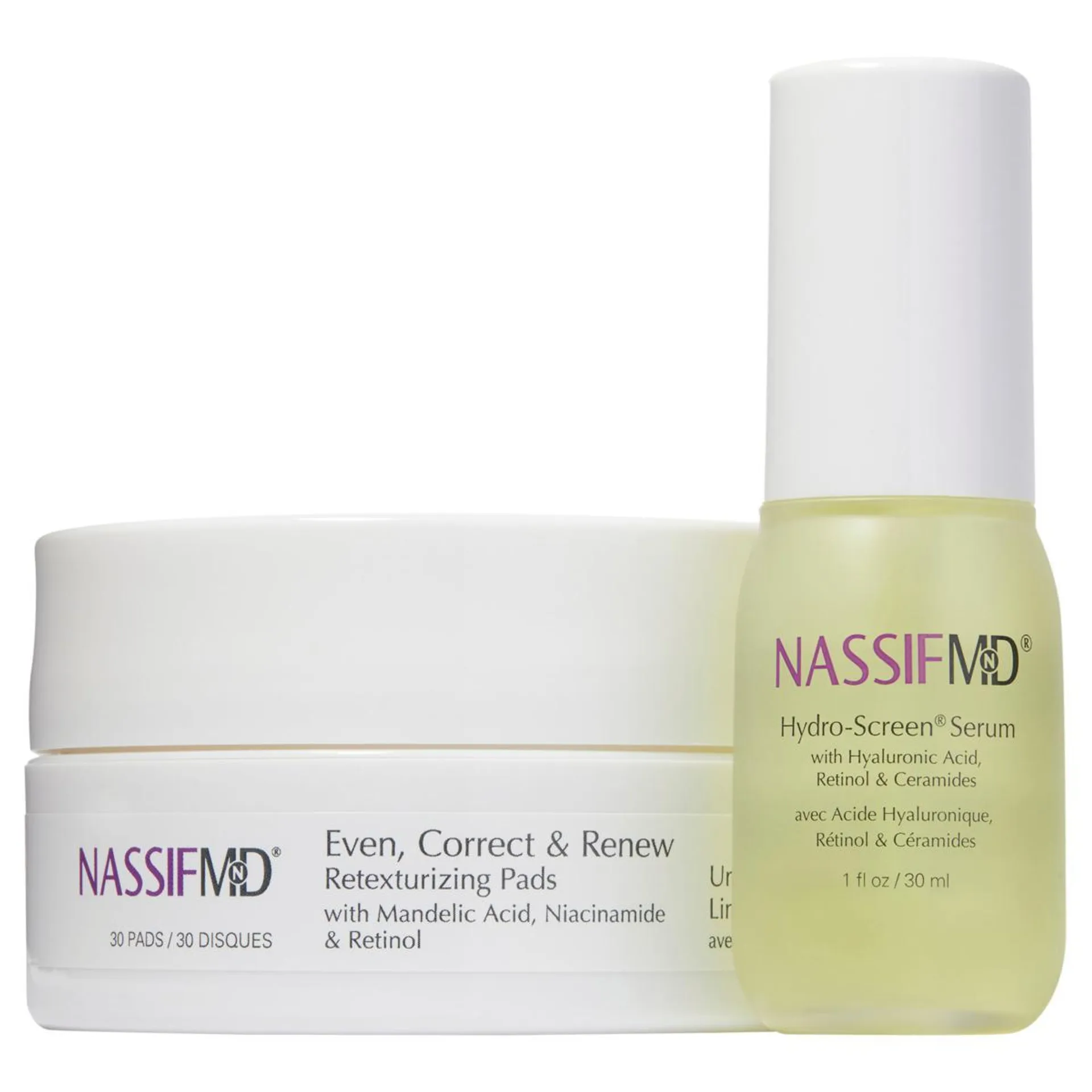 NassifMD Even, Correct, Renew & Hydrate Nightly 2-piece Set