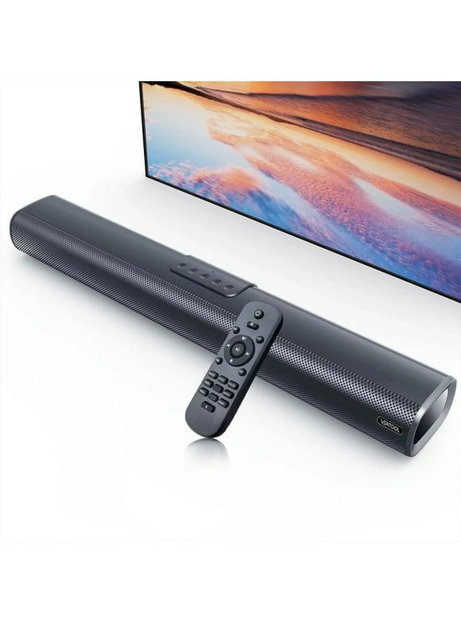 VEAT00L 2.1ch Sound Bars for TV, Soundbar with Subwoofer, Wired & Wireless Bluetooth 5.0 3D Surround Speakers, Optical/HDMI/AUX/RCA/USB Connection, Wall Mountable, Remote Control