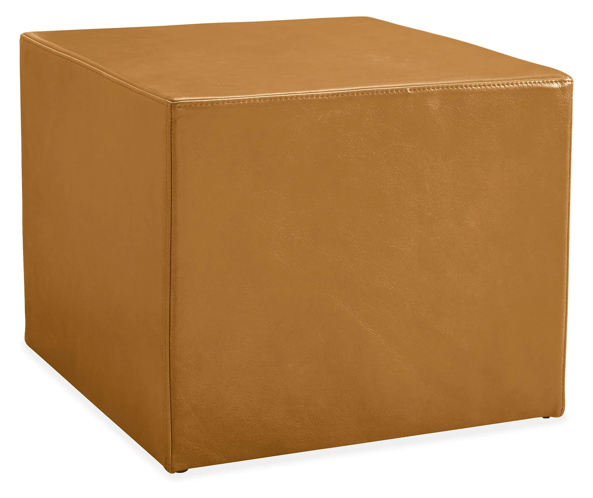 Aero 20w 20d 16h Square Ottoman in Vento Camel Leather