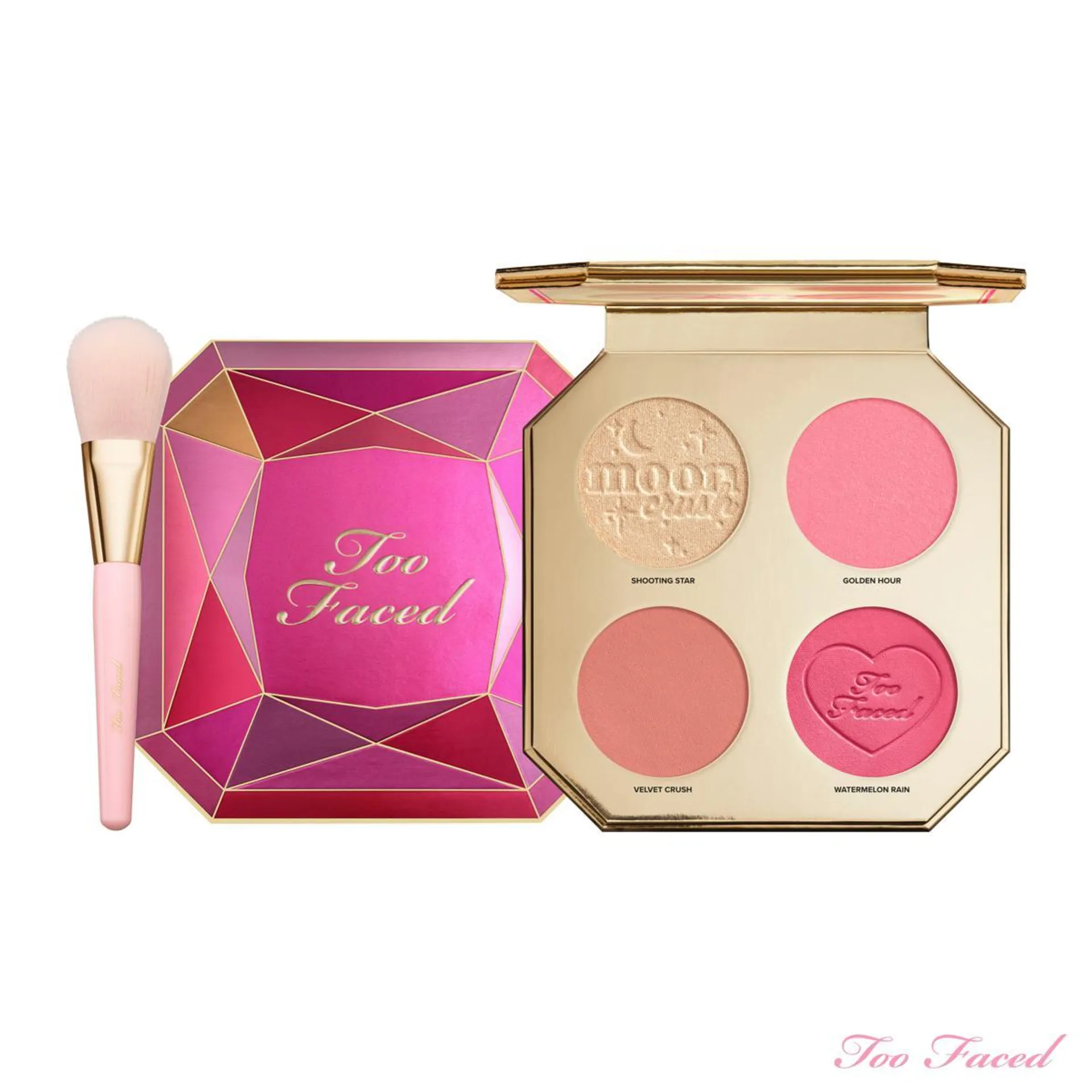 Too Faced Jewel Crush Blush and Highlighter Palette with Brush