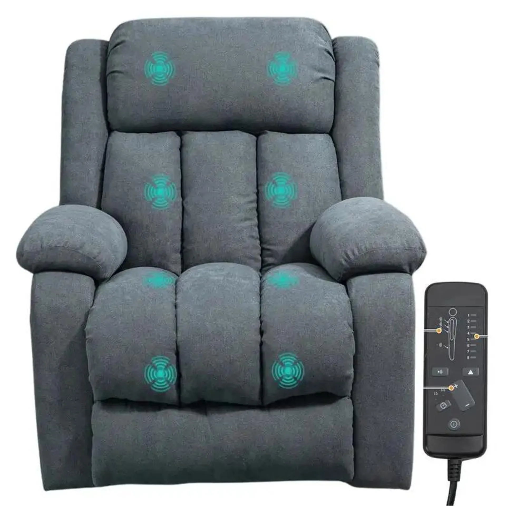 Grey Senior Comfort: Big & Tall Electric Lift Recliner with Massage