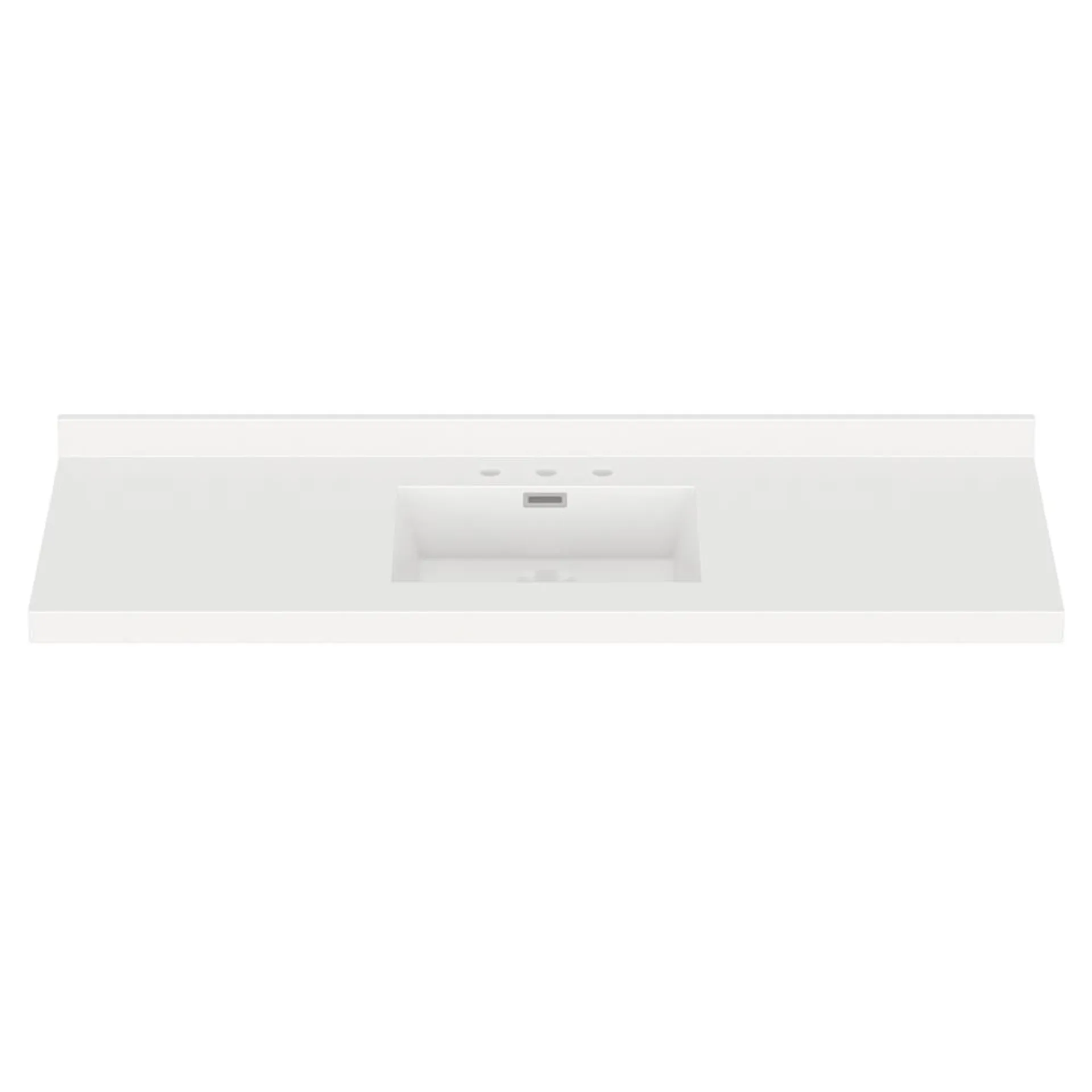 MagickWoods Elements 61"W x 22"D Solid White Cultured Marble Vanity Top with Rectangular Integrated Bowl