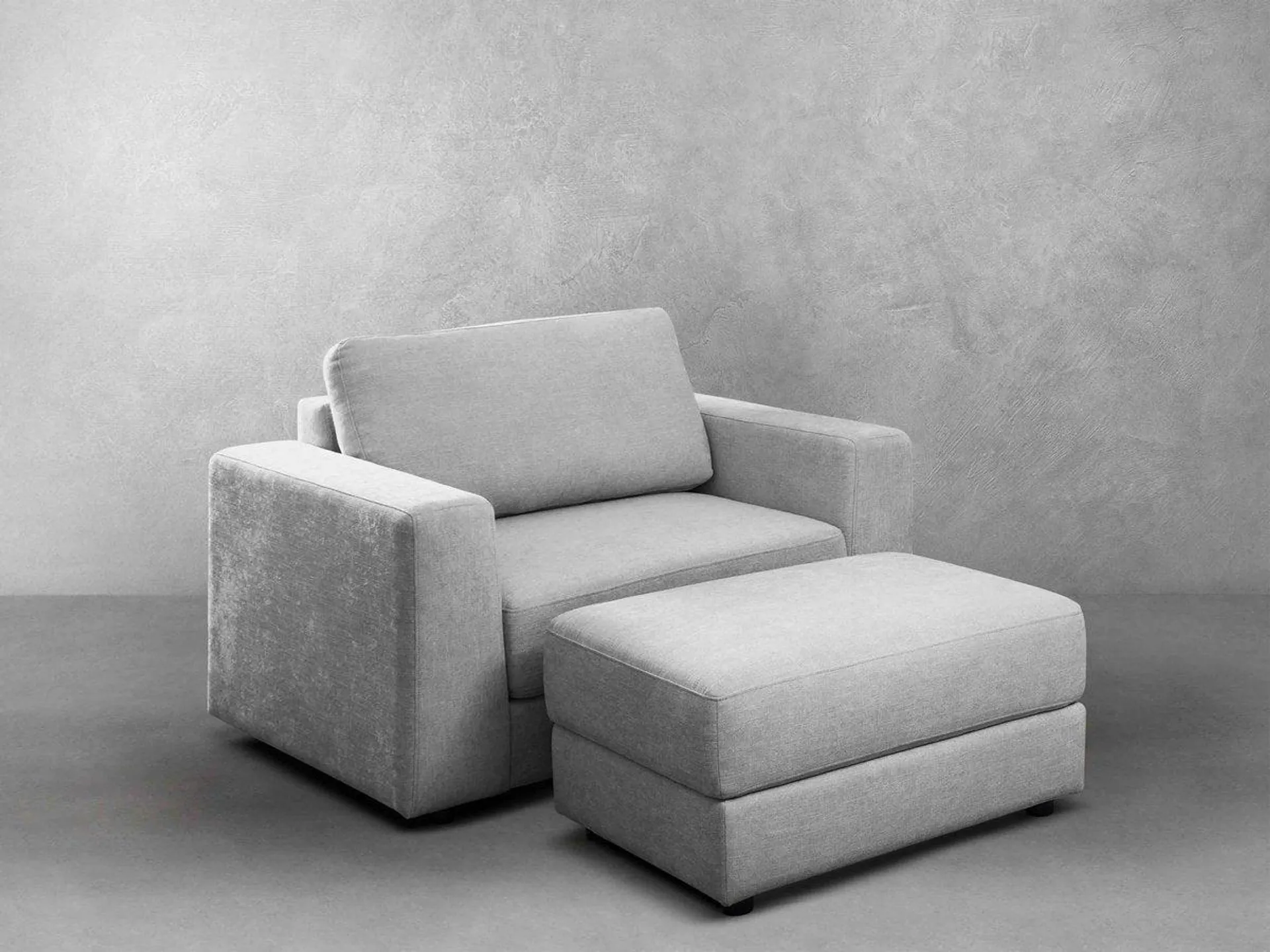 Elliot Fabric Armchair and Ottoman Set