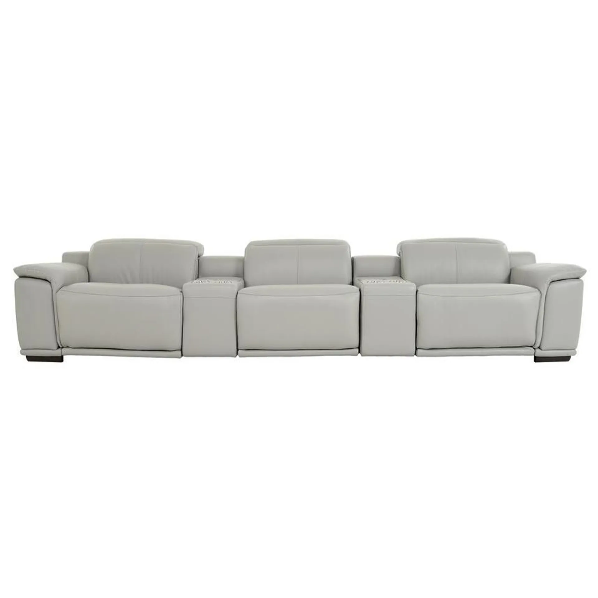 Davis 2.0 Silver Home Theater Leather Seating with 5PCS/3PWR