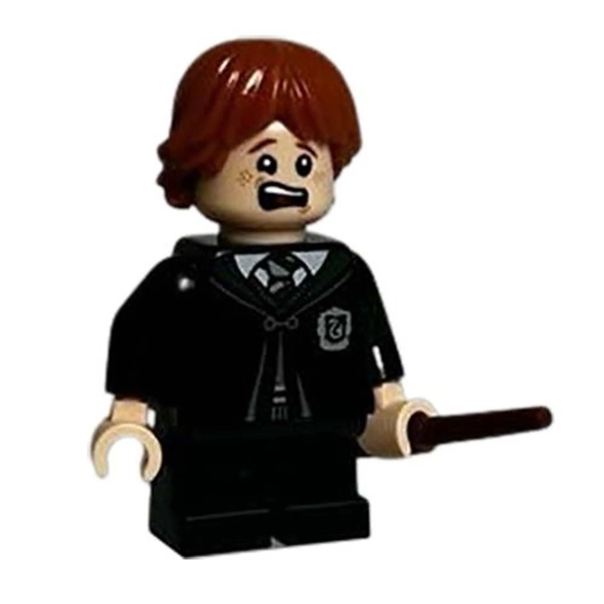 LEGO Minifigure - Harry Potter - RON WEASLEY w/ Wand (Slytherin Robe)