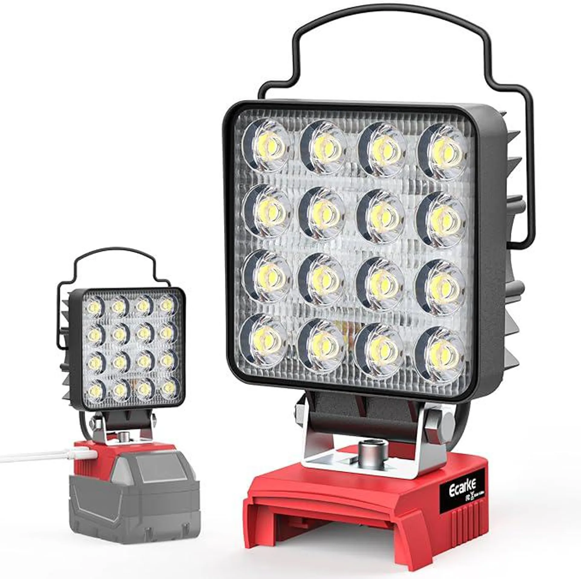 LED Work Light for Milwaukee m18 Battery,Ecarke 48W 2900LM for Milwaukee Light m18 Work Light,USB Work Light 18V Battery Light with Low Voltage Protection & USB&Type-C Charging Port（Tool Only）