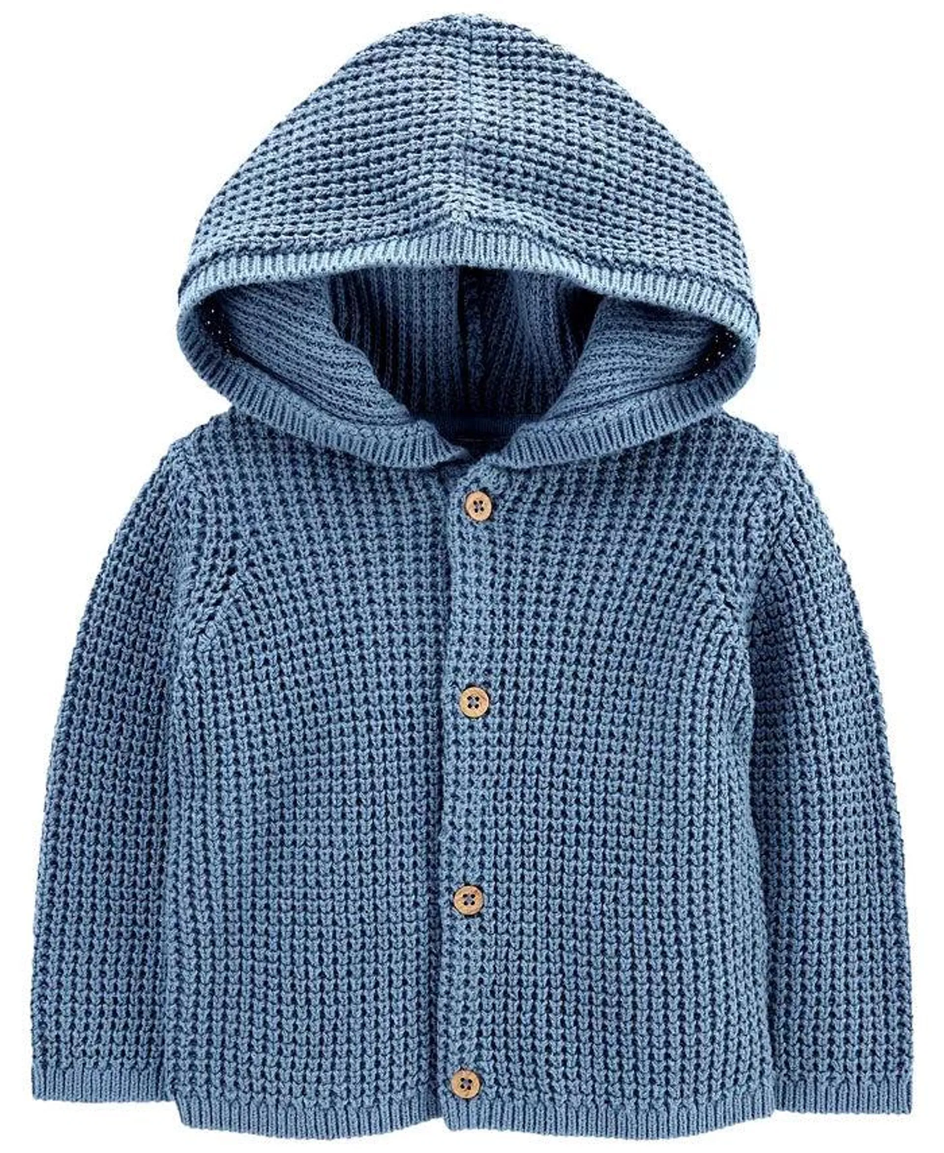 Carter's Baby Boys Hooded Cotton Cardigan - Blue