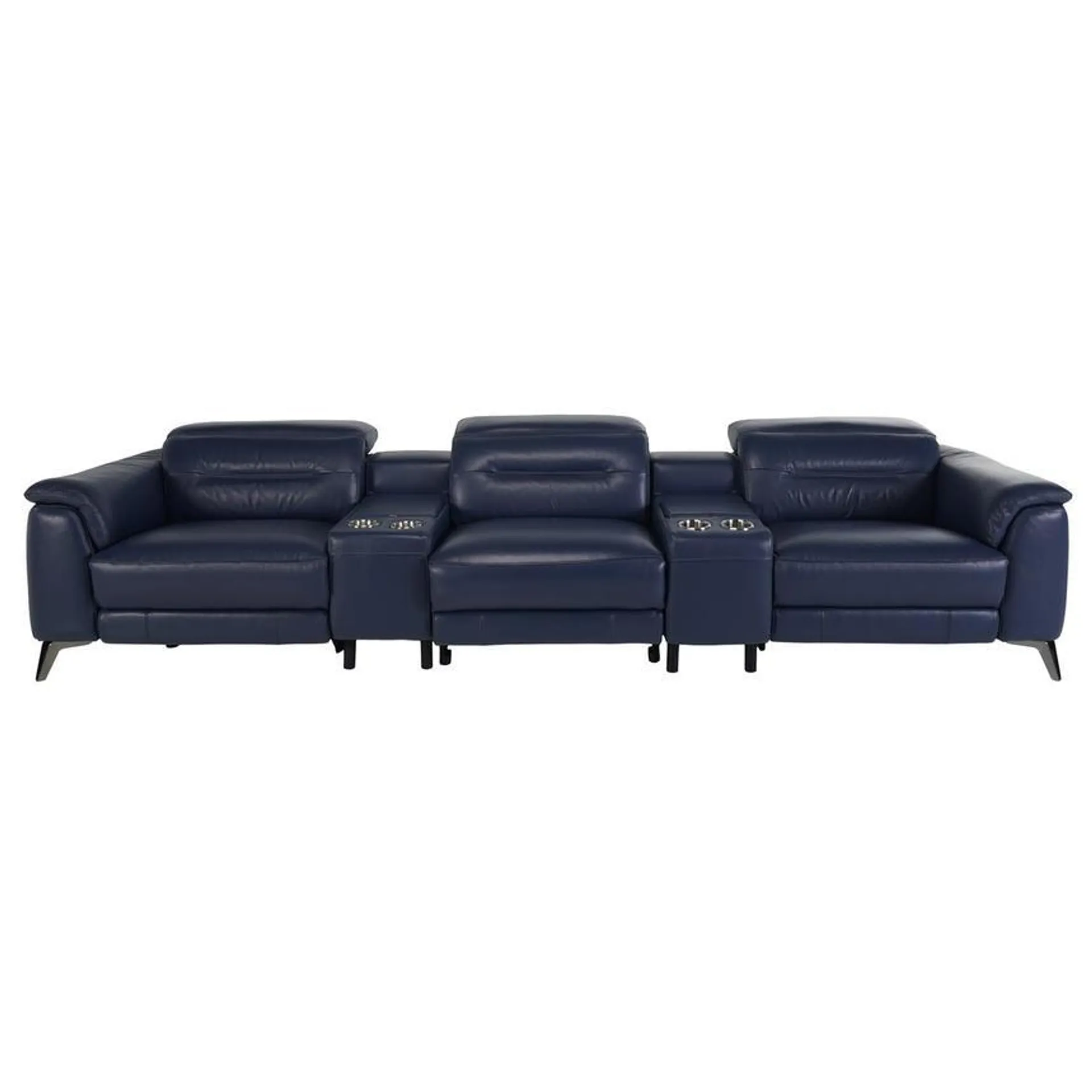 Anabel Blue Home Theater Leather Seating with 5PCS/2PWR