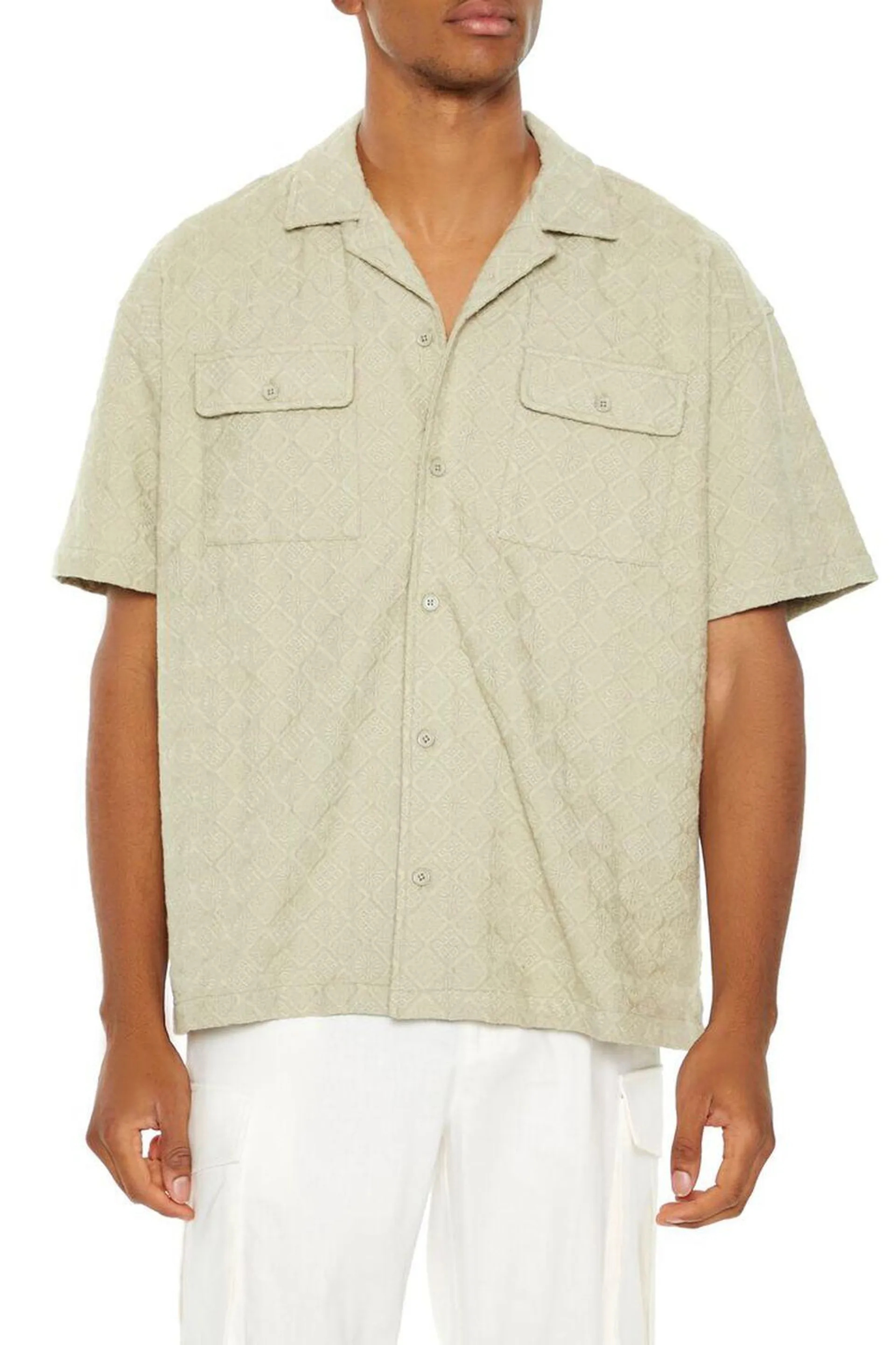 Textured Cuban-Collar Shirt