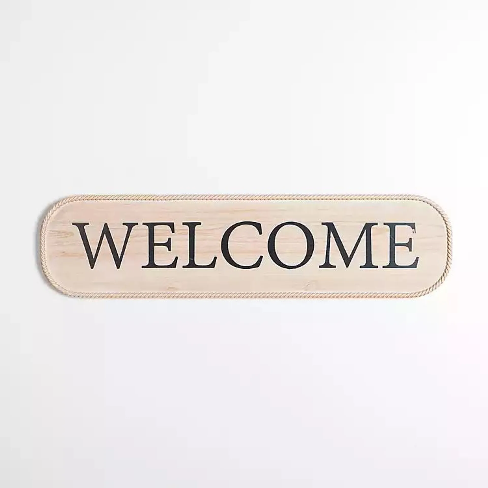 Welcome Twisted Edge Wood Wall Plaque