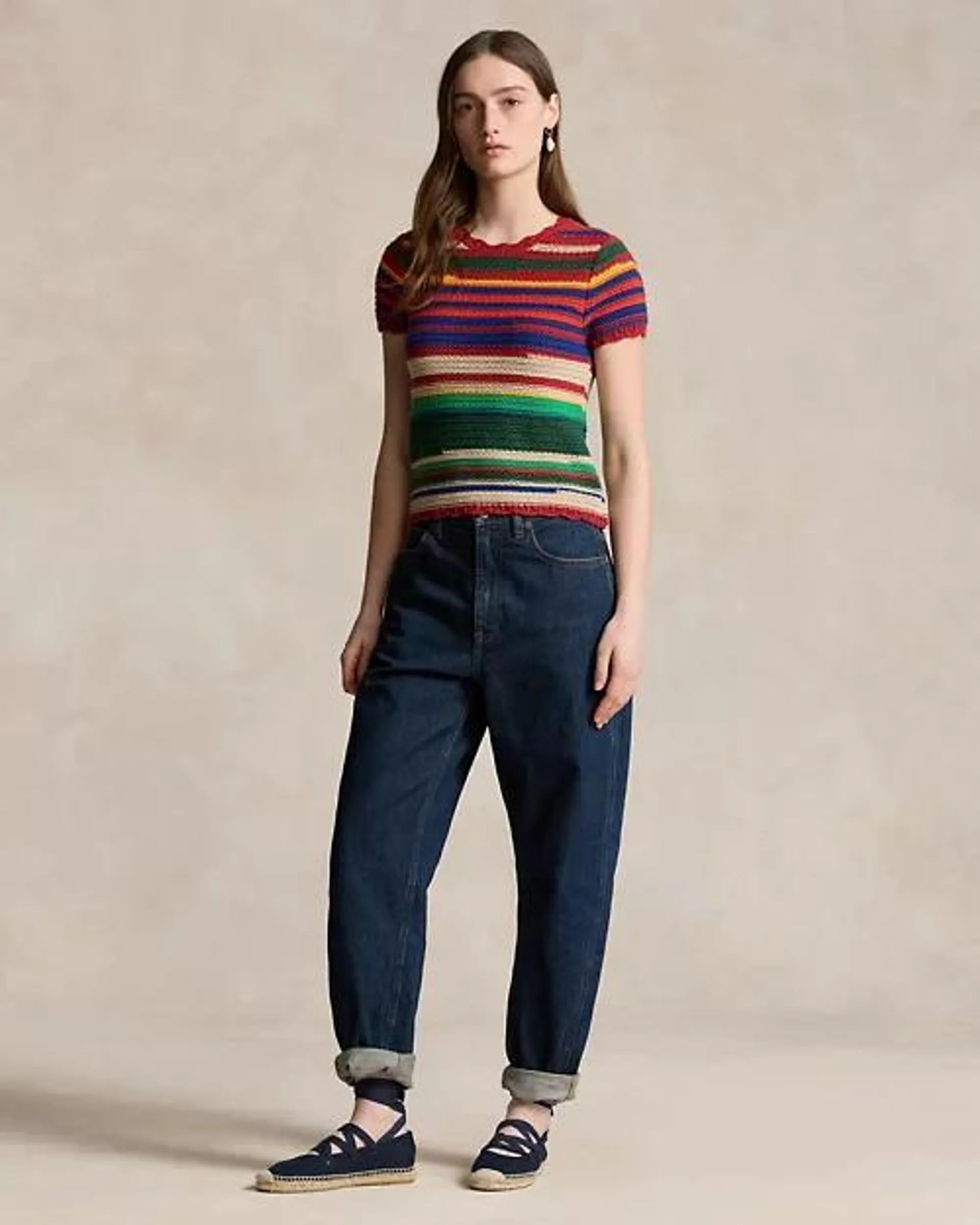 Striped Cotton-Linen Sweater