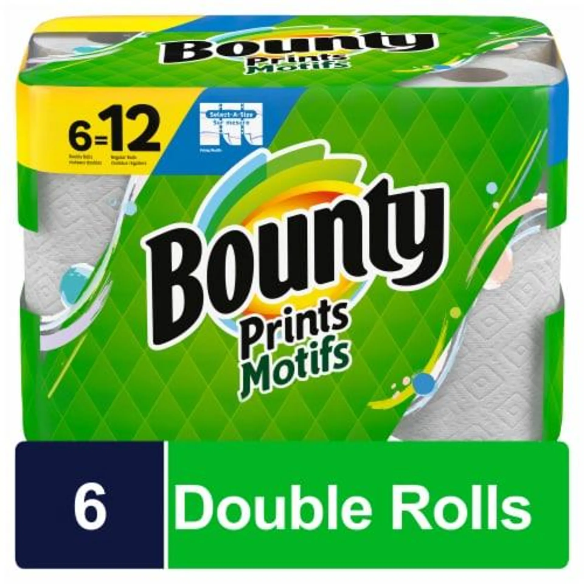 Bounty Select-A-Size Paper Towels Prints Double Rolls