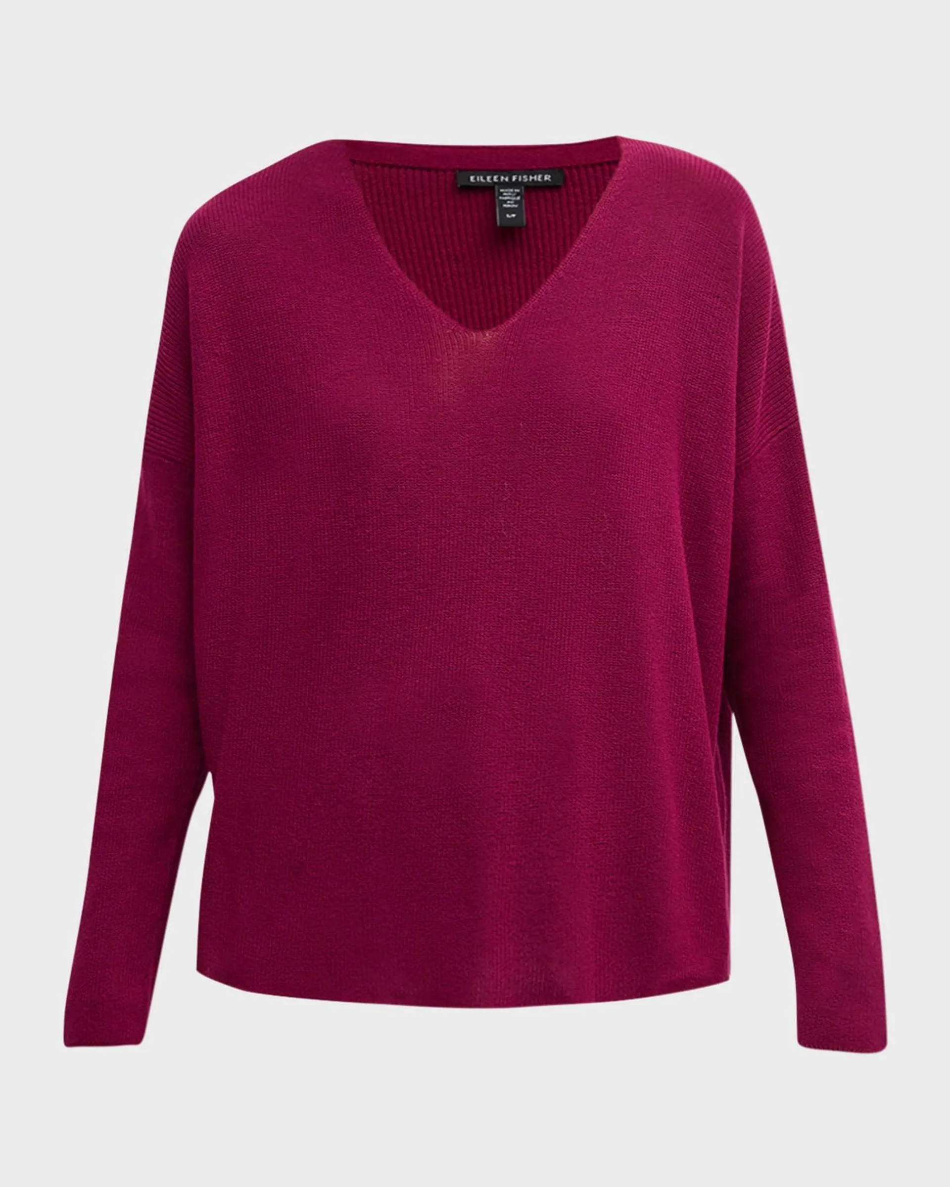 V-Neck Organic Cotton Crepe Pullover