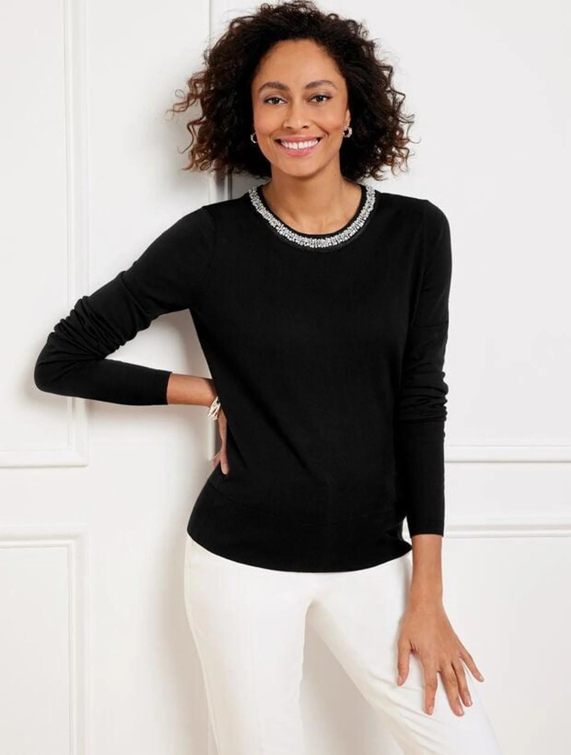 Embellished Crewneck Sweater