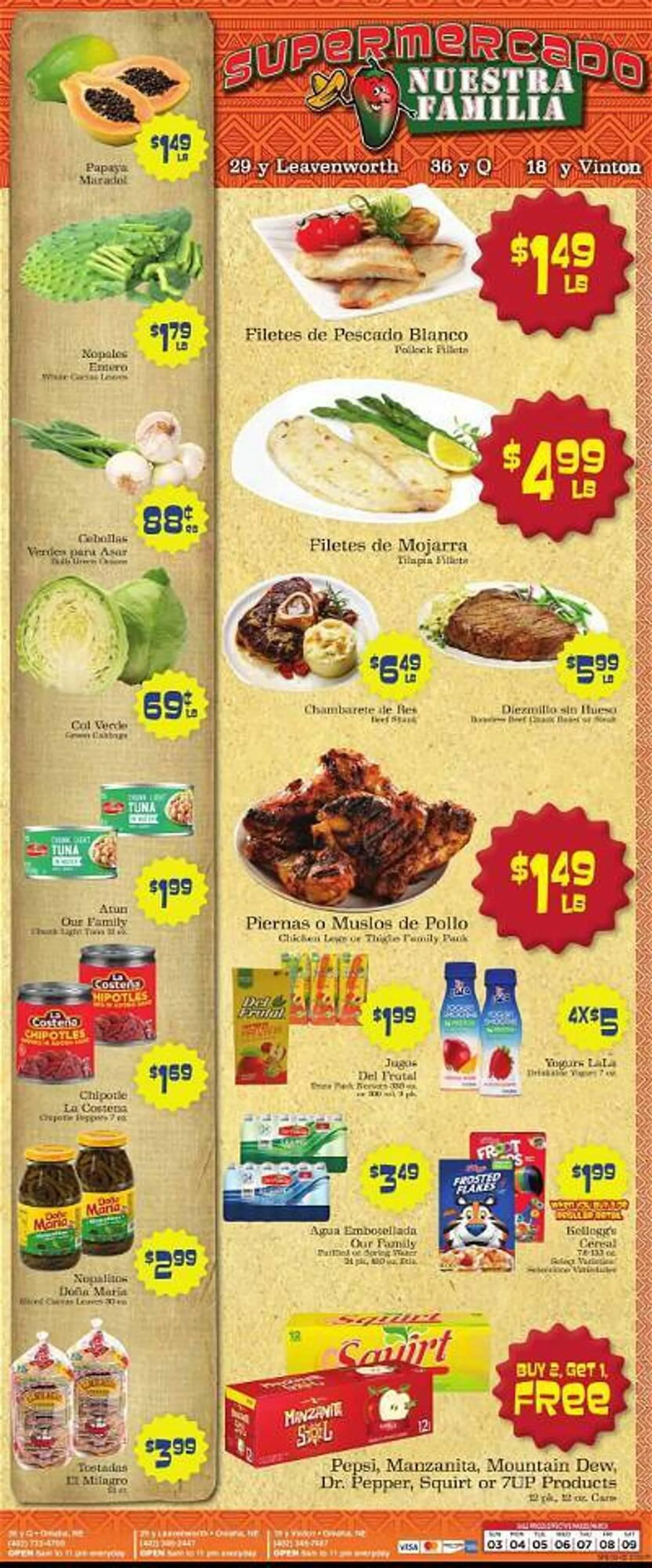 Weekly ad Supermercado Nuestra Familia Weekly Ad from March 3 to March 9 2024 - Page 1