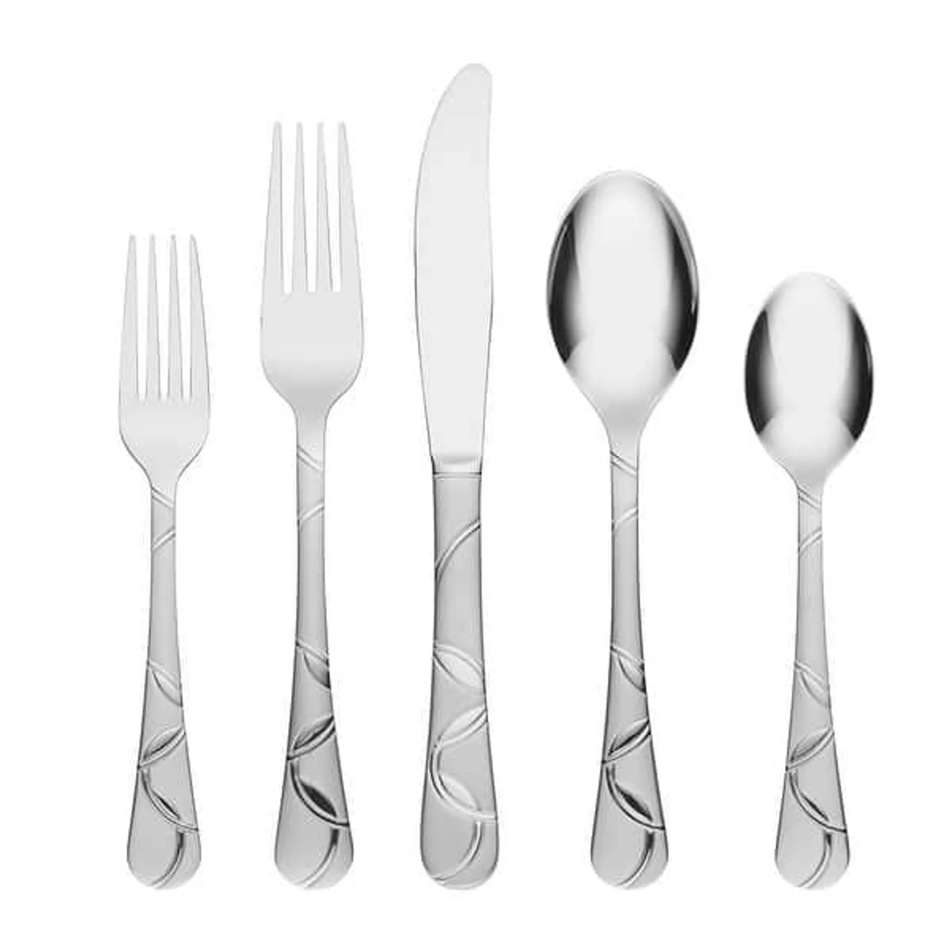 Felicity Sand 18/0 Stainless Steel 45-Piece Flatware Set