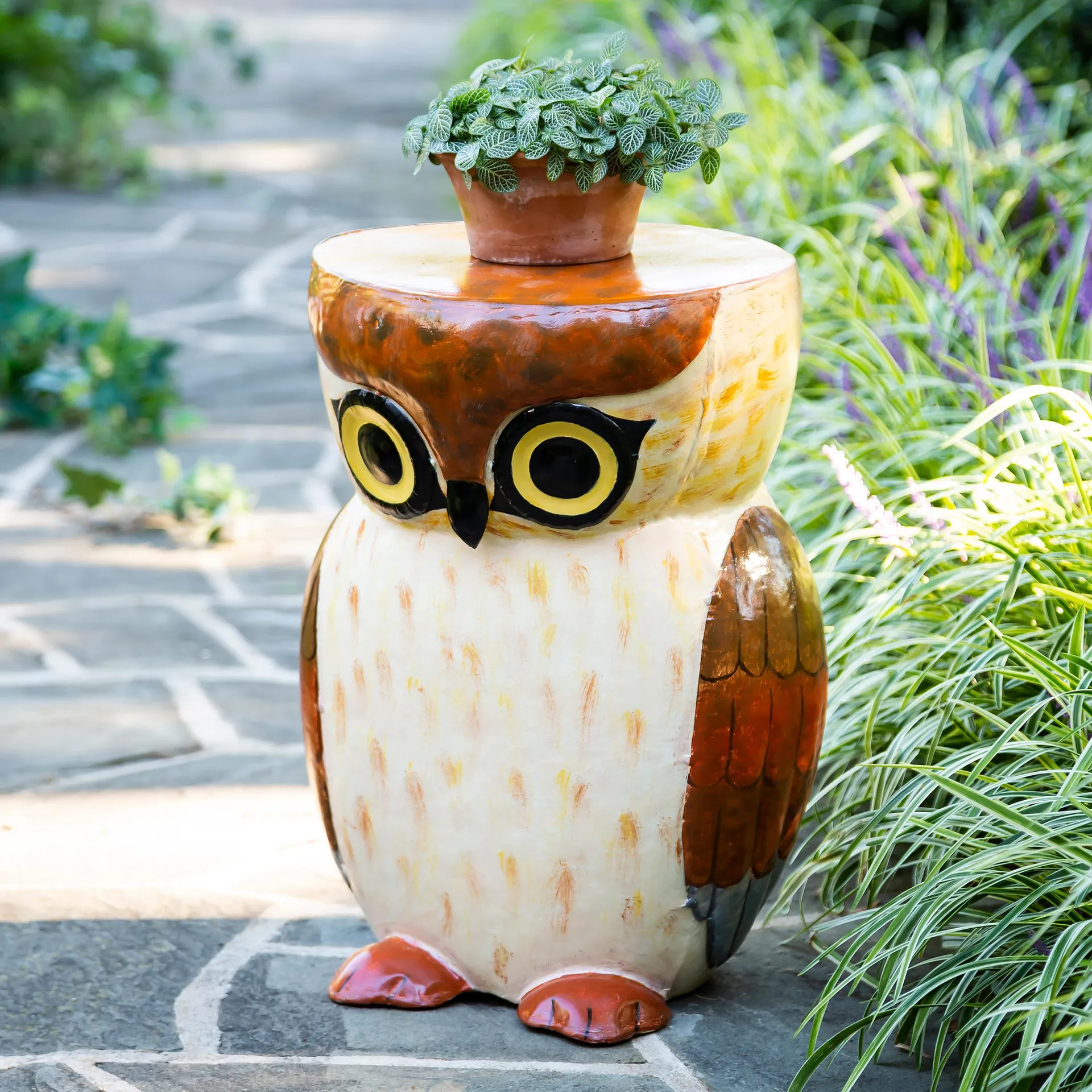 Handmade Owl Metal Side Table