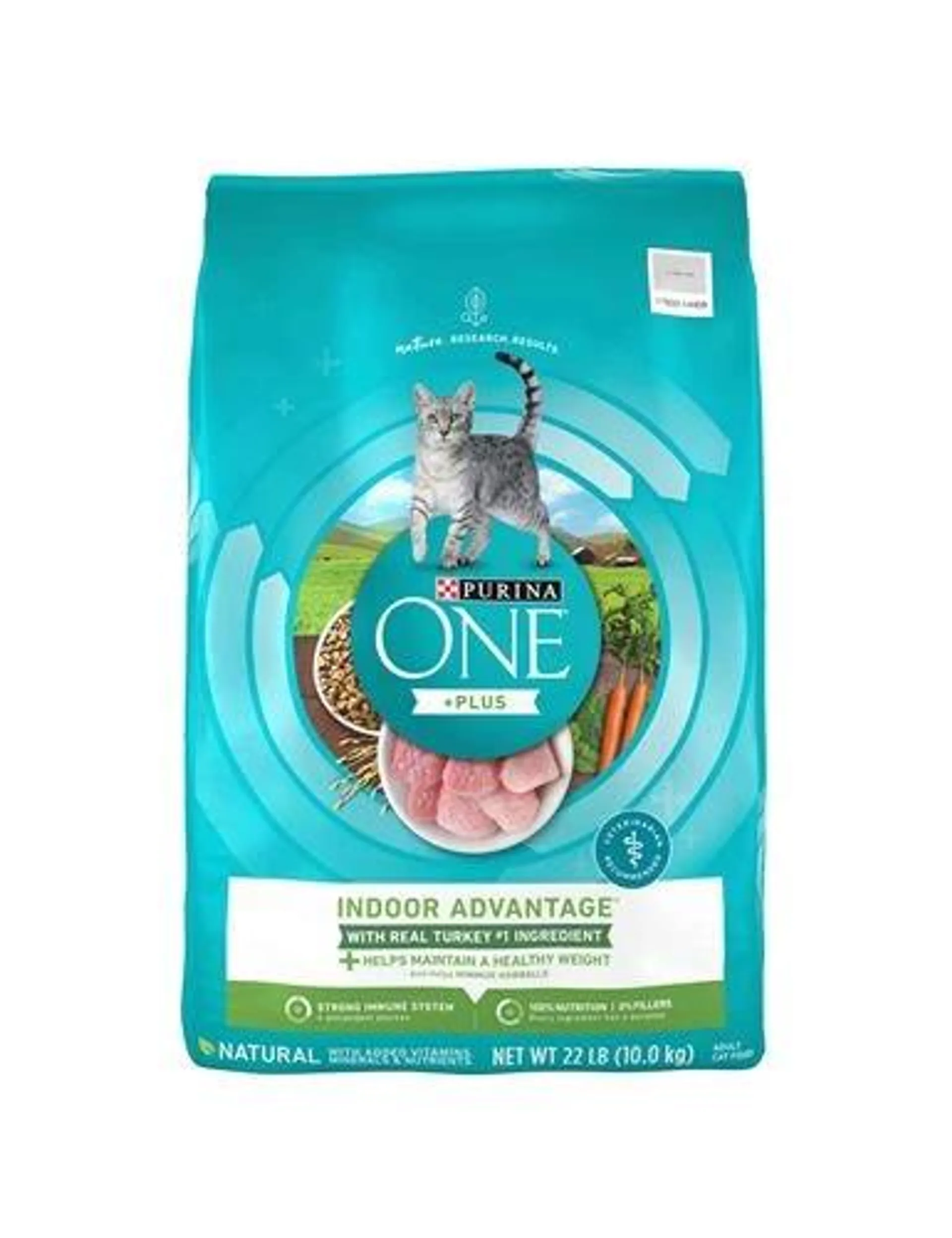 Purina ONE Natural, Low Fat, Weight Control, Indoor Dry Cat Food, +Plus Indoor Advantage - 22 Pound Bag