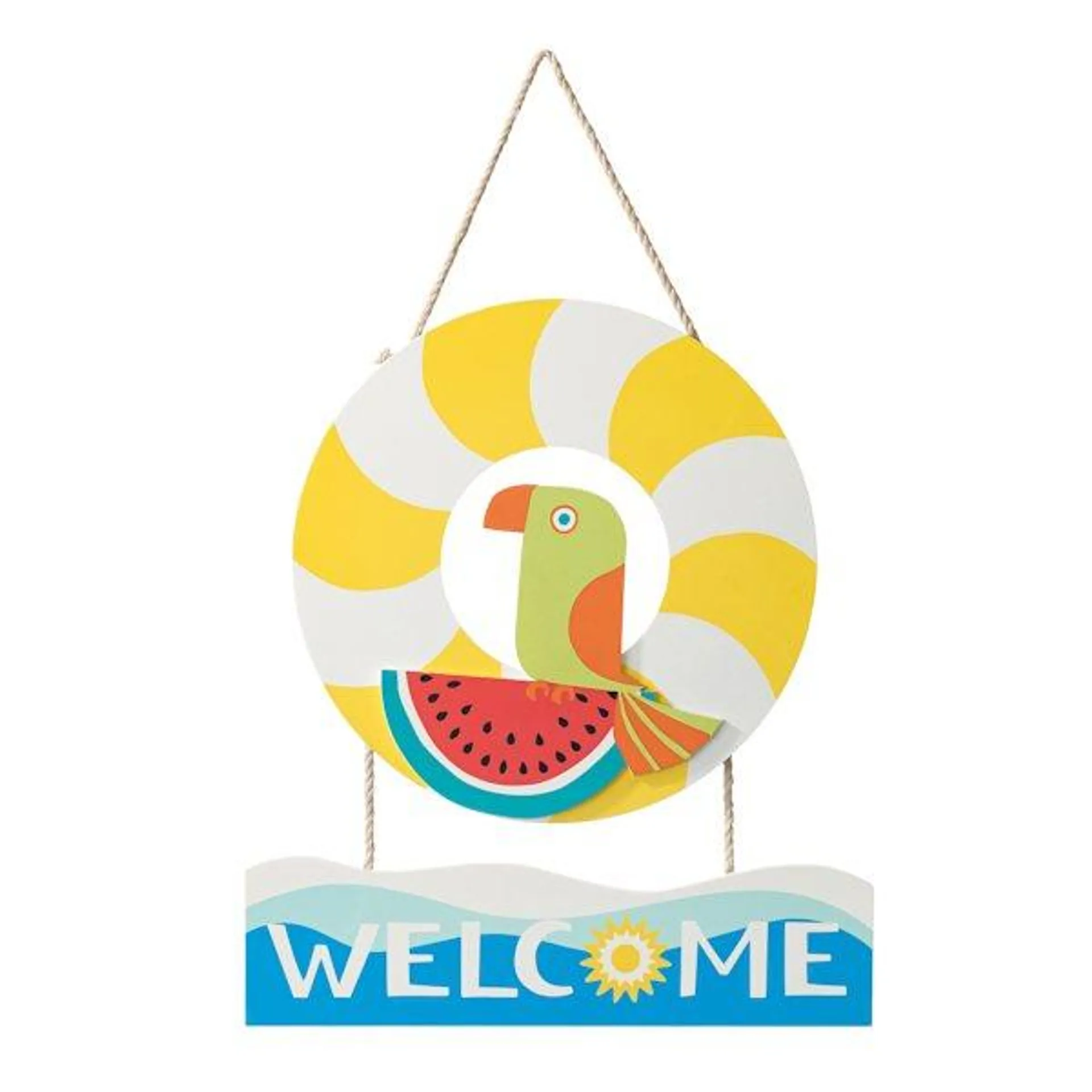 Sunny Club Swim Welcome Ring Outdoor Wall Decor, 14x16