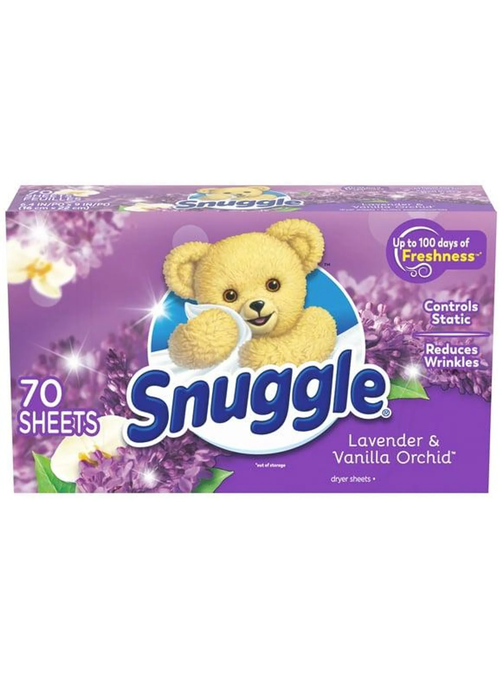 Snuggle Fabric Softener Dryer Sheets, Lavender & Vanilla Orchid, 70 Count