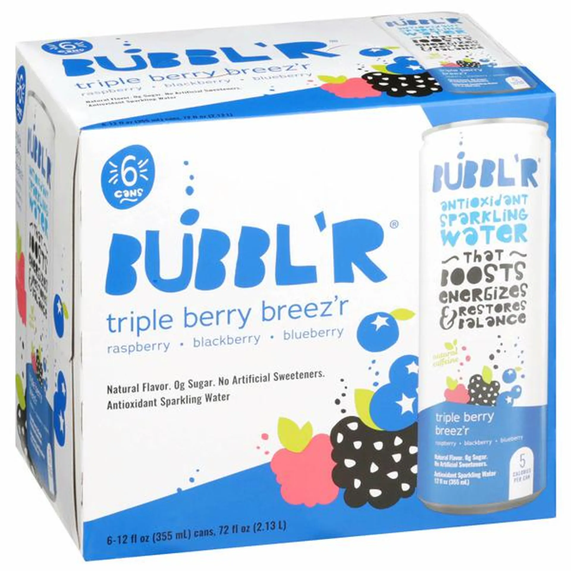 BUBBL’R Antioxidant Sparkling Water, triple berry breez'r