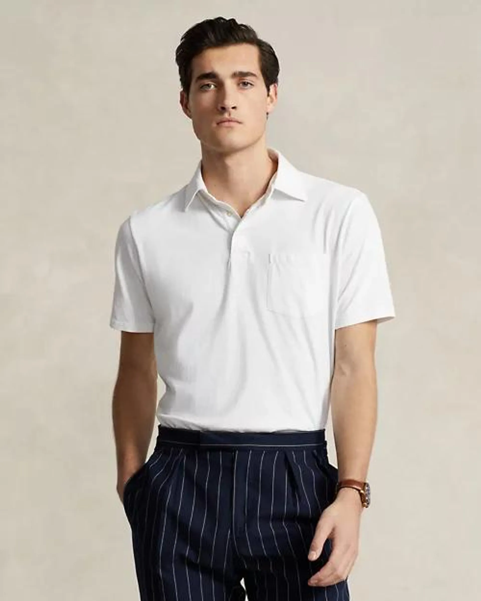 Classic Fit Cotton-Linen Polo Shirt