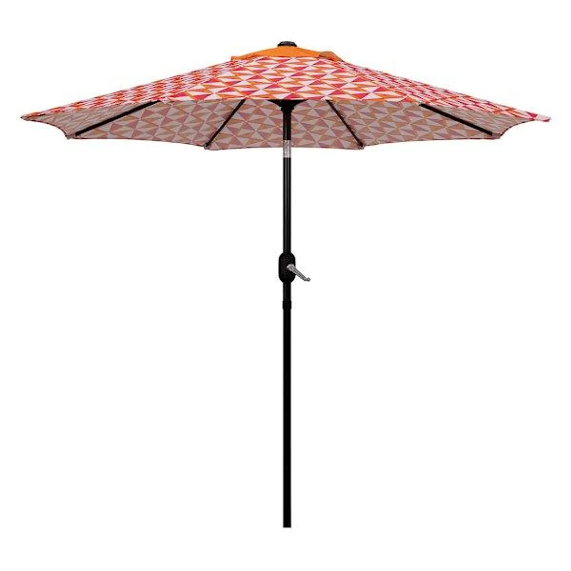 Coral Pinwheel Crank & Tilt Round Outdoor Patio Umbrella, 7.5'