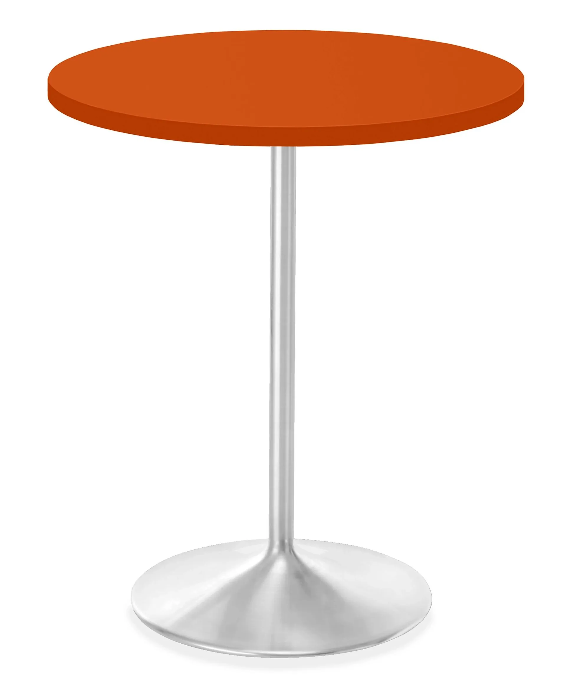 Aria 18 diam 22h Round Outdoor Side Table w/SS Base & Orange HDPE Top