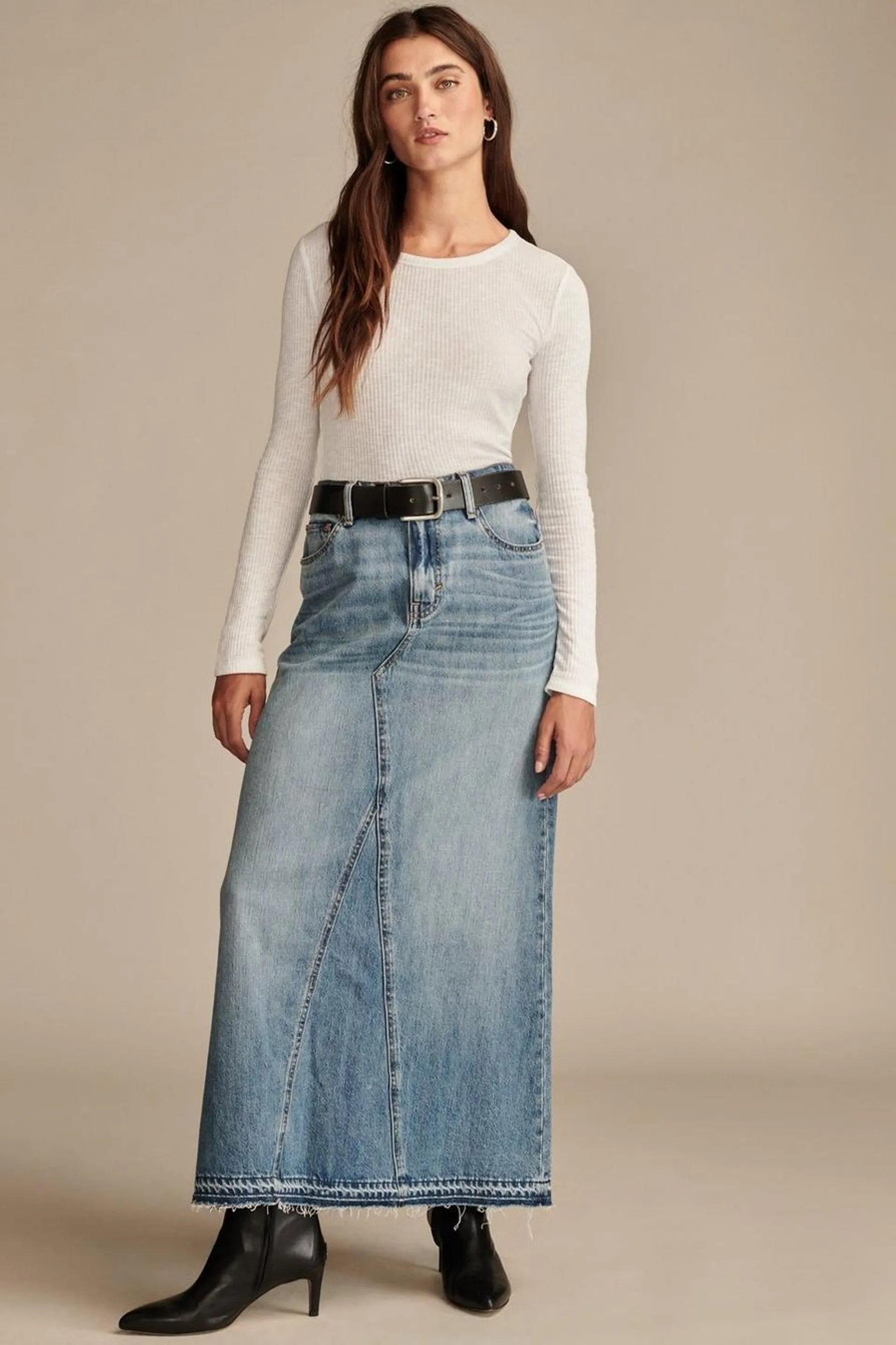 denim maxi skirt