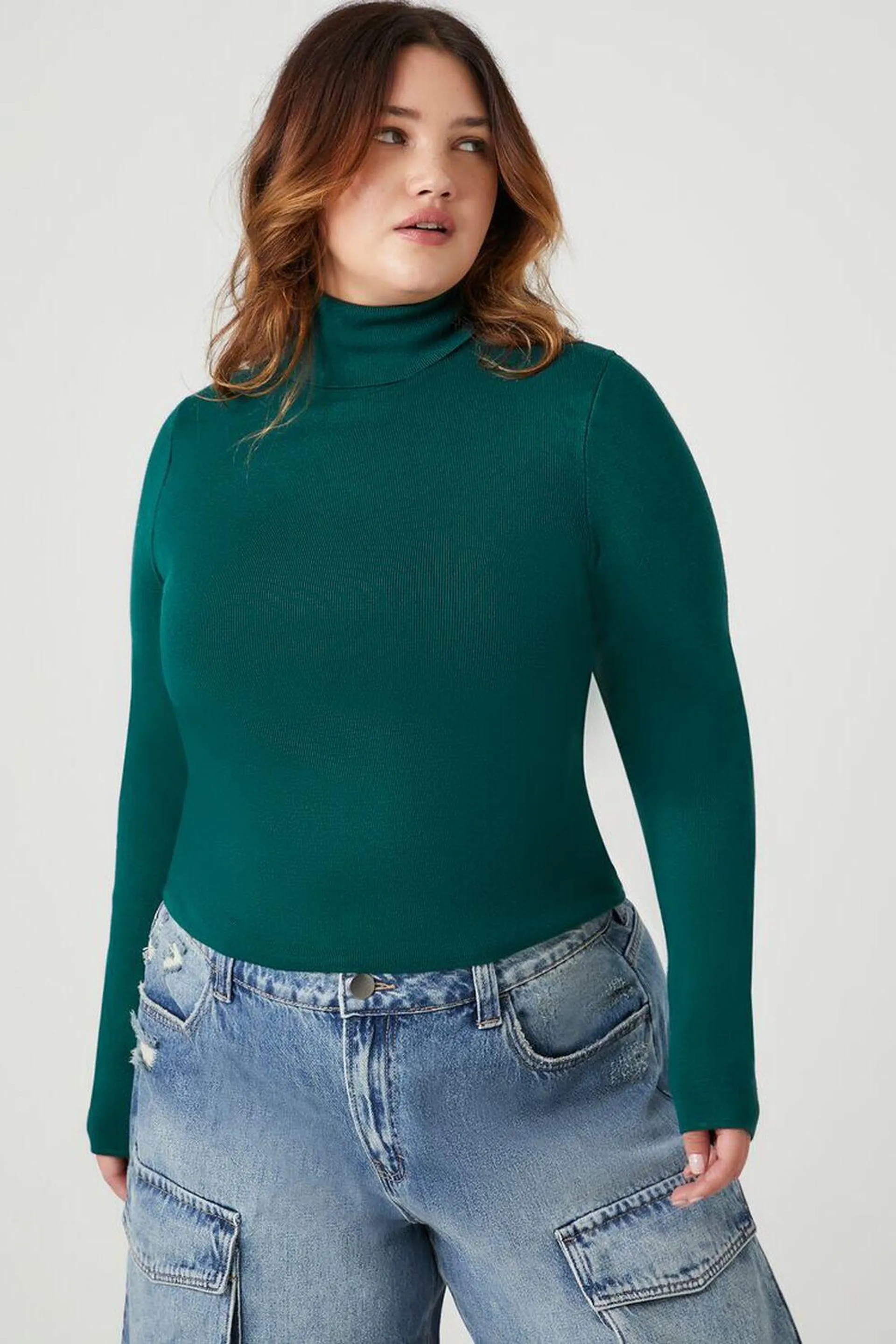 Plus Size Fitted Turtleneck Sweater