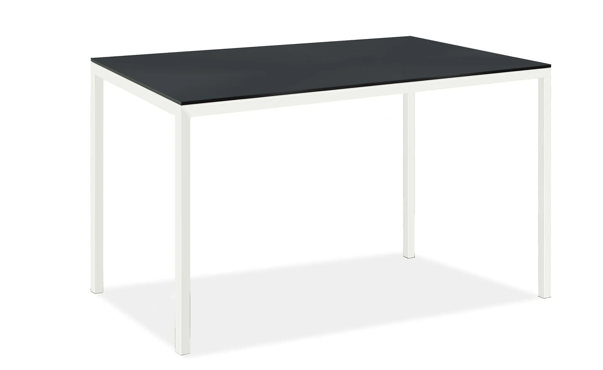 Parsons 92w 48d 36h Counter Table w/1.5" White Base & Tempered Smoke Glass Top