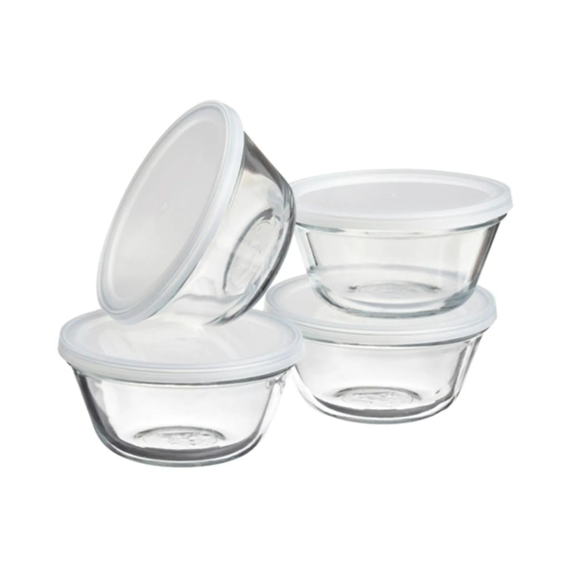 Anchor Hocking Glass Custard Cups with Lids - Set of 4